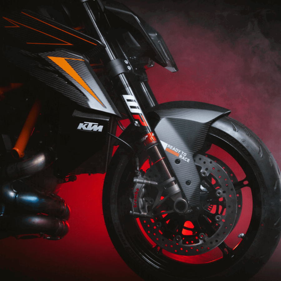 WP Suspension on a KTM motorcycle.