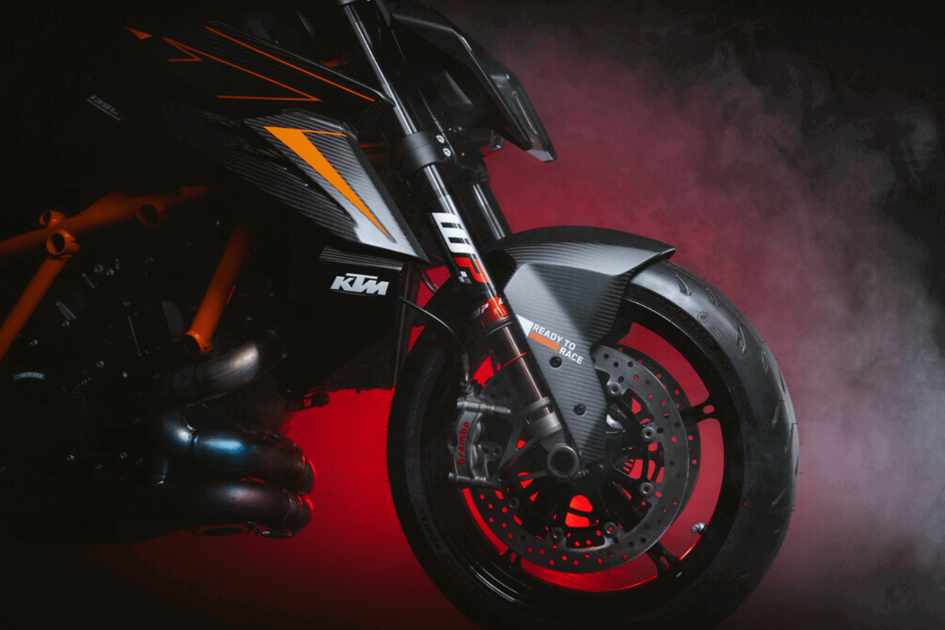 WP Suspension on a KTM motorcycle.