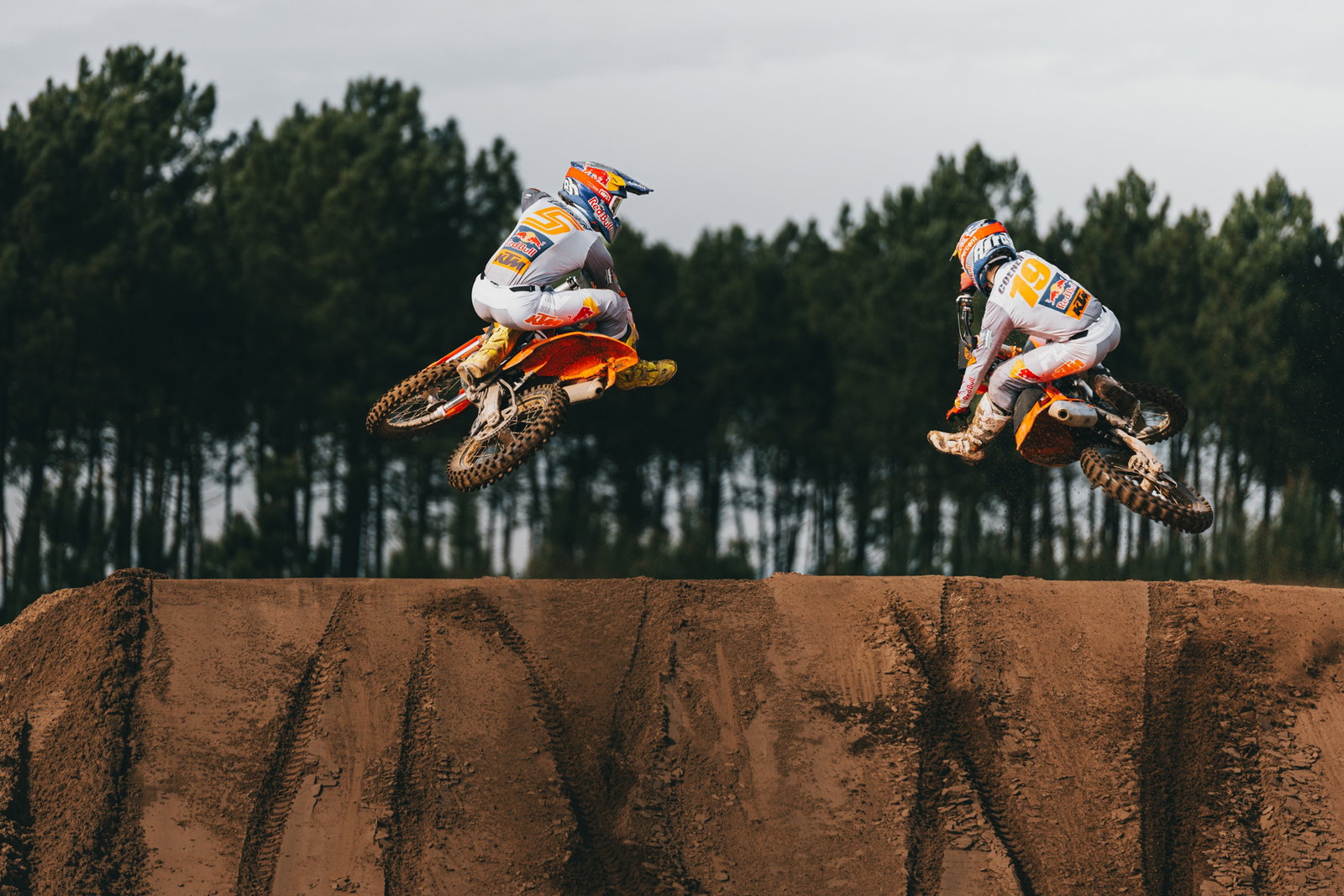 New KTM SX motocross bikes in action.