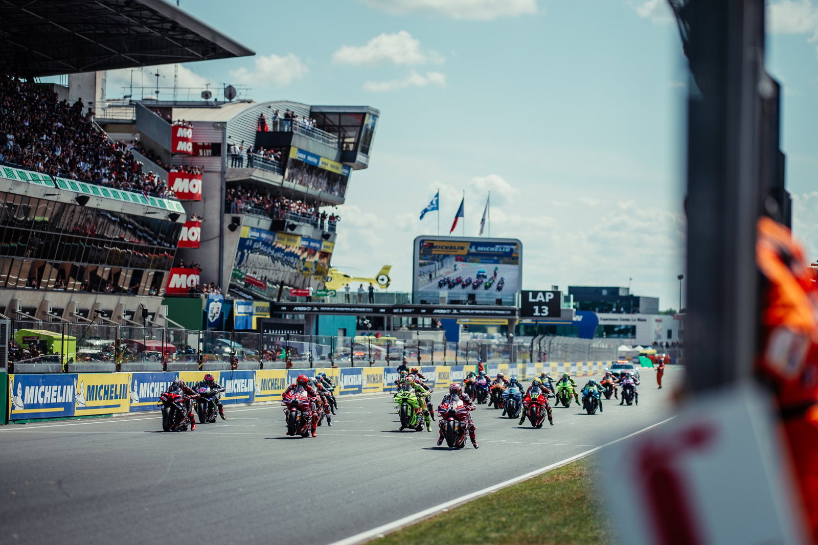 MotoGP sprint race start at Le Mans.