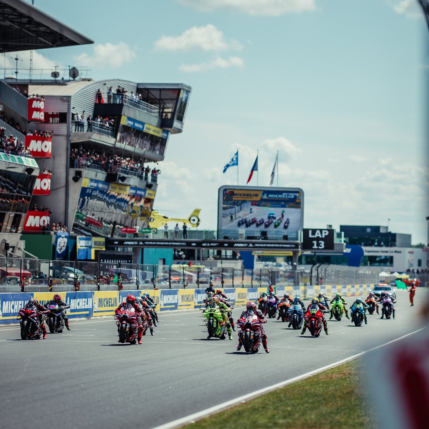 MotoGP sprint race start at Le Mans.