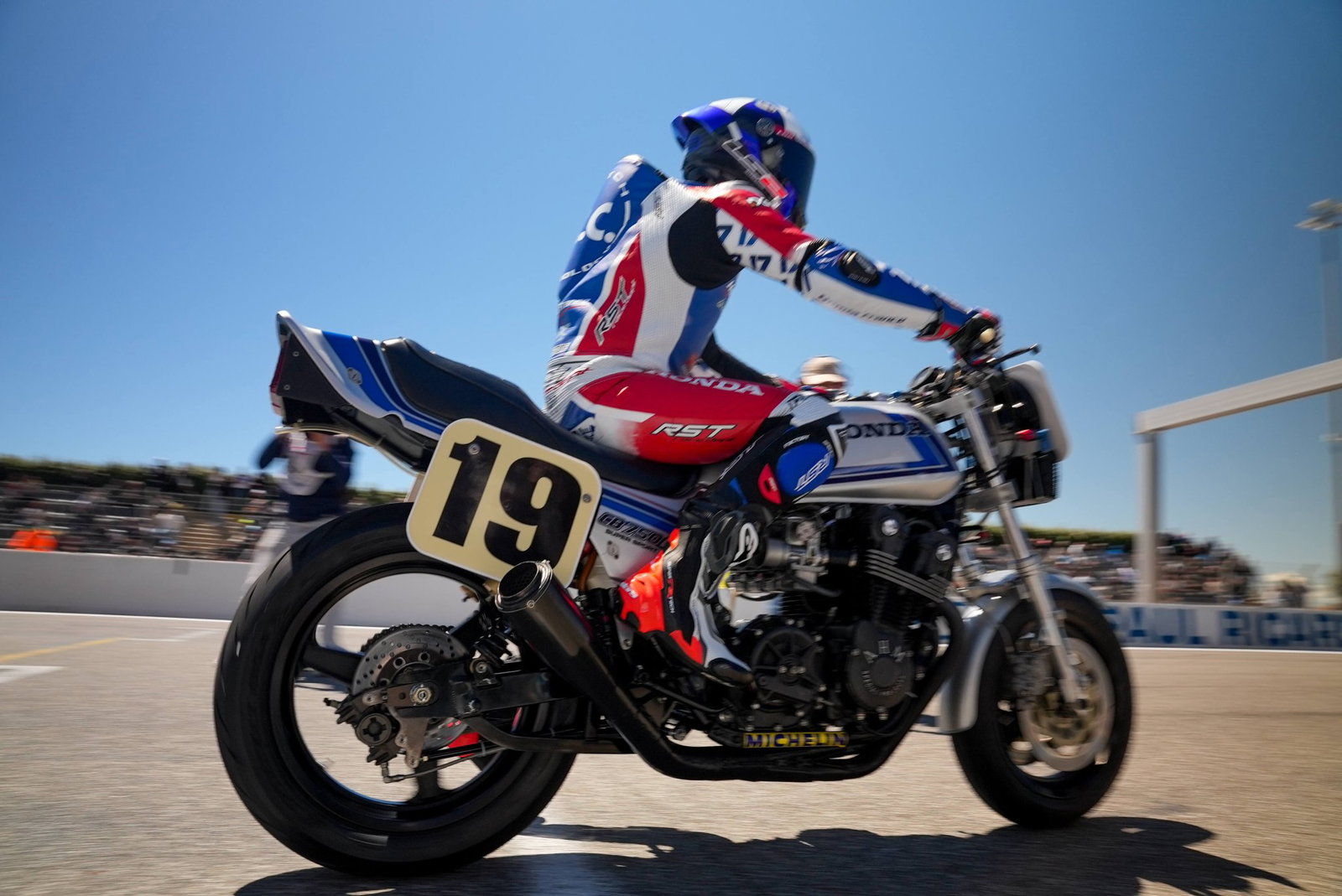 The Honda CB1000F at the Paul Ricard circuit.