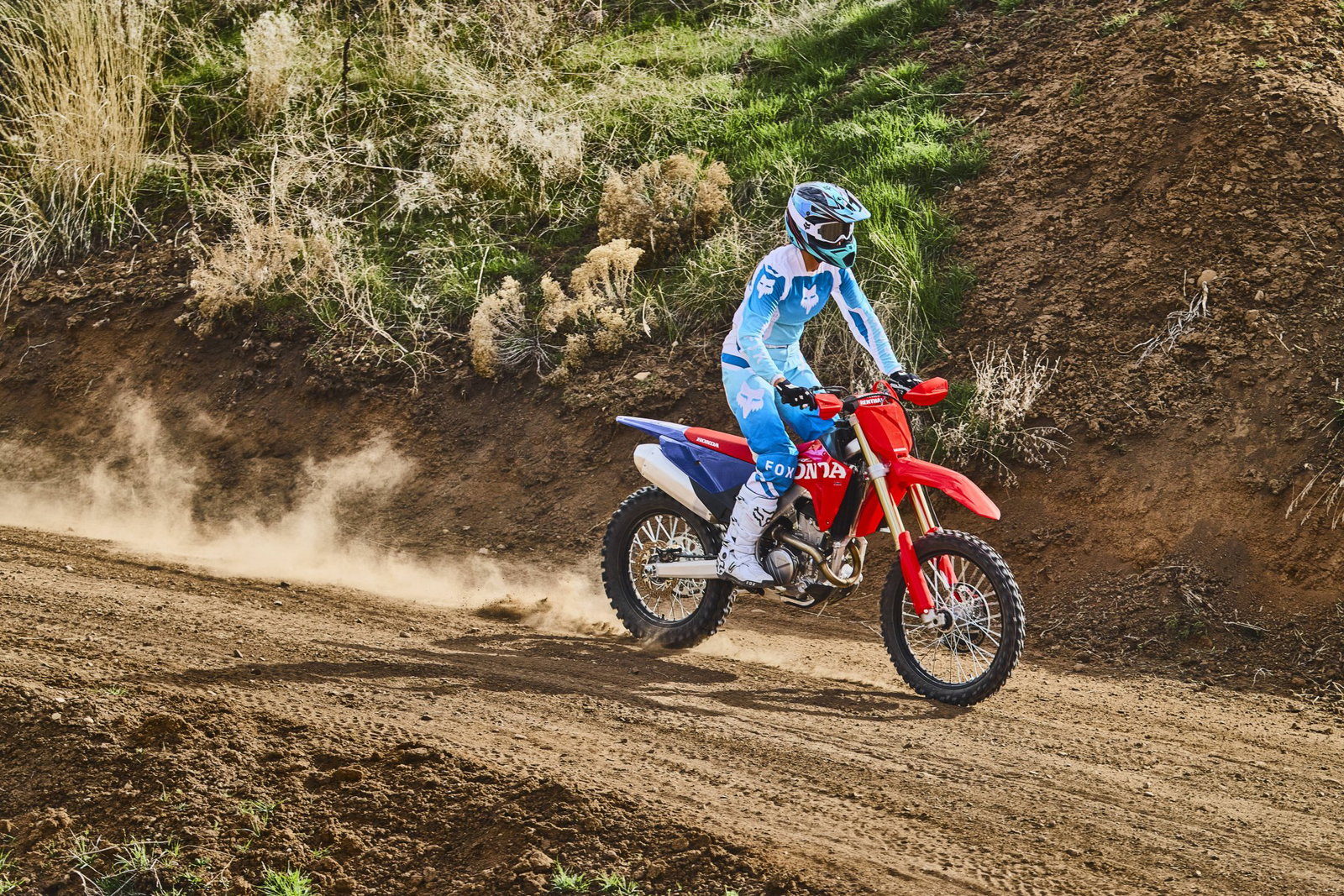 New Honda CRF250RX riding off-road.