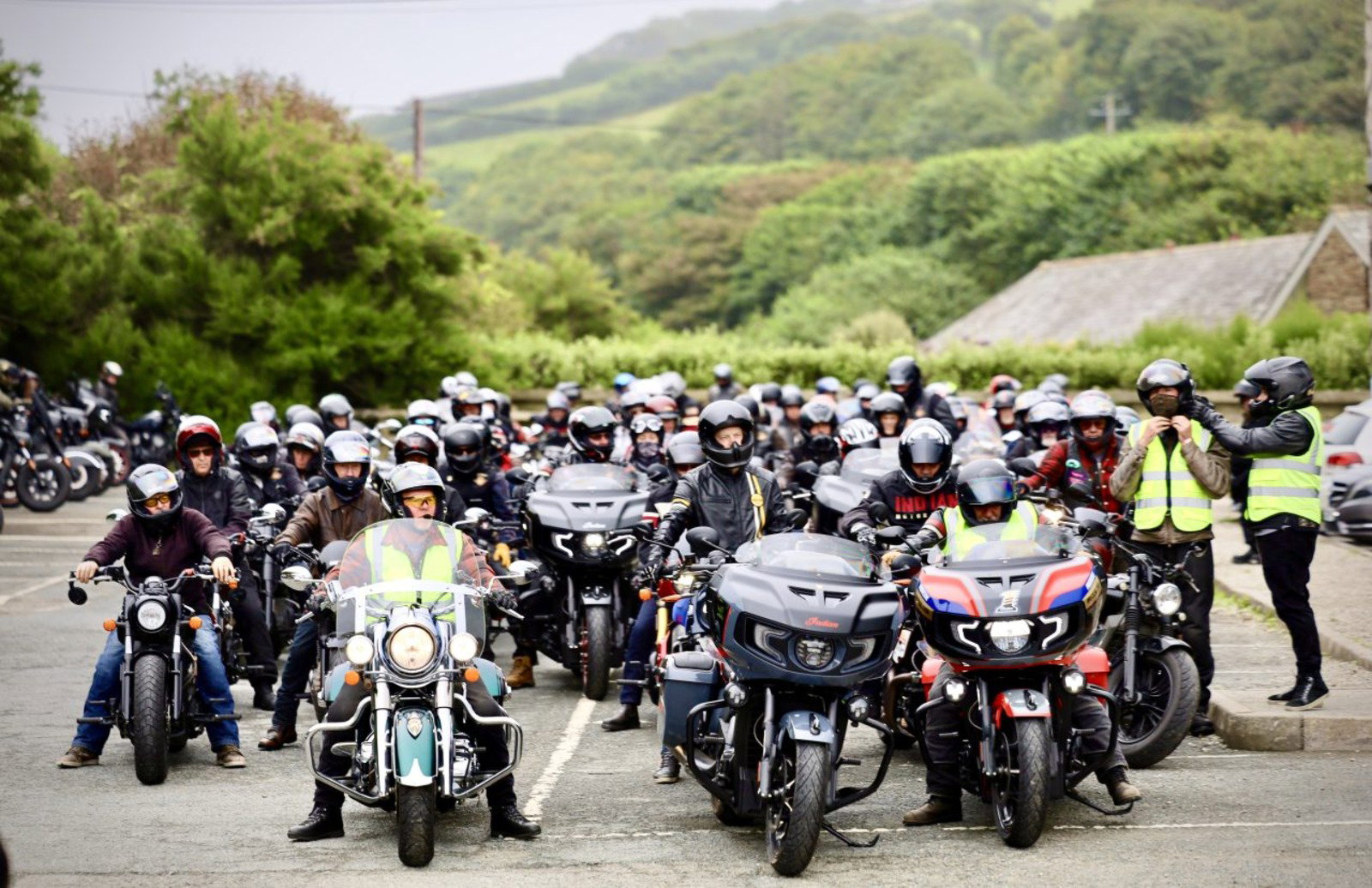 Indian Motorcycle riders before a ride out.