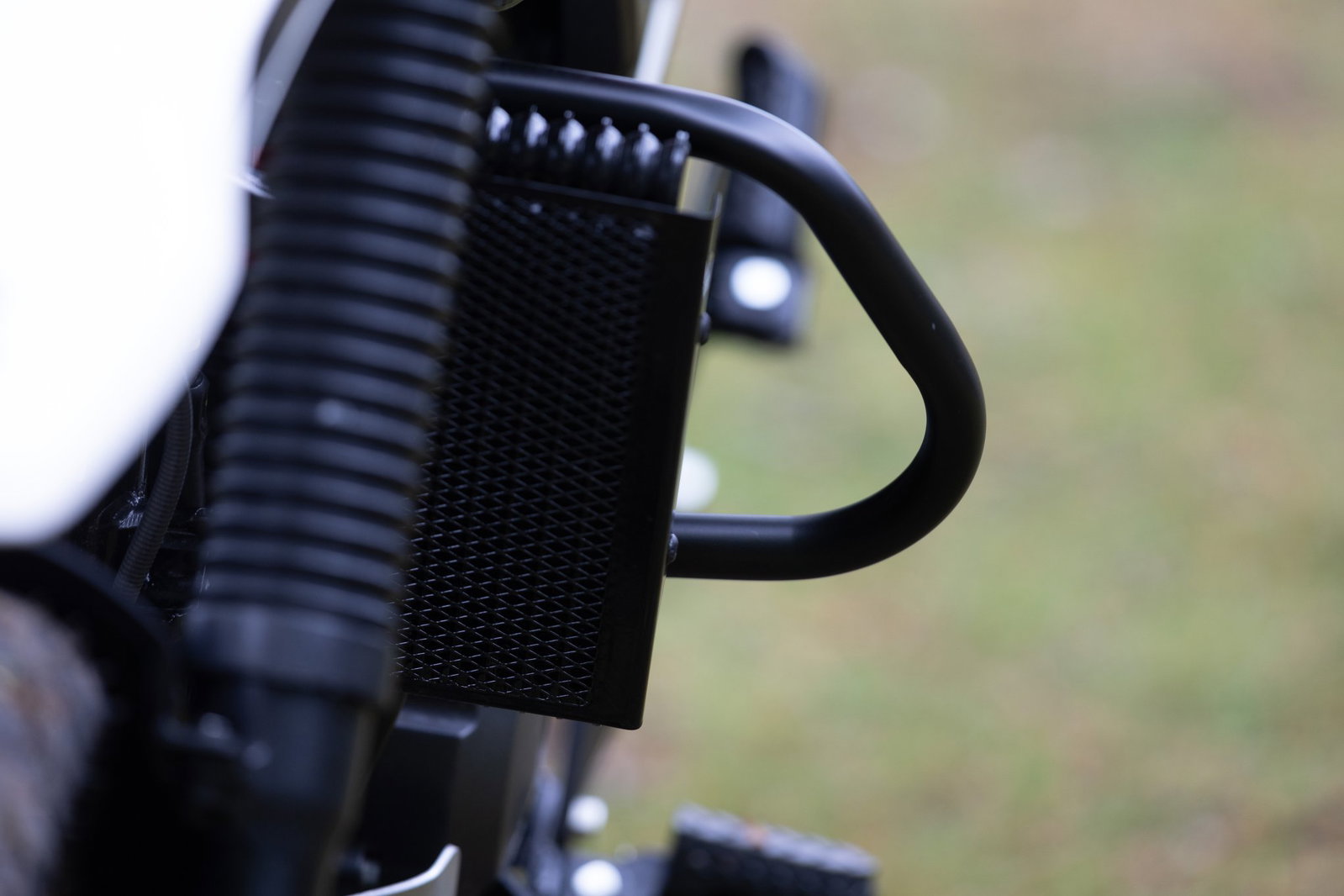 The oil cooler is oddly placed