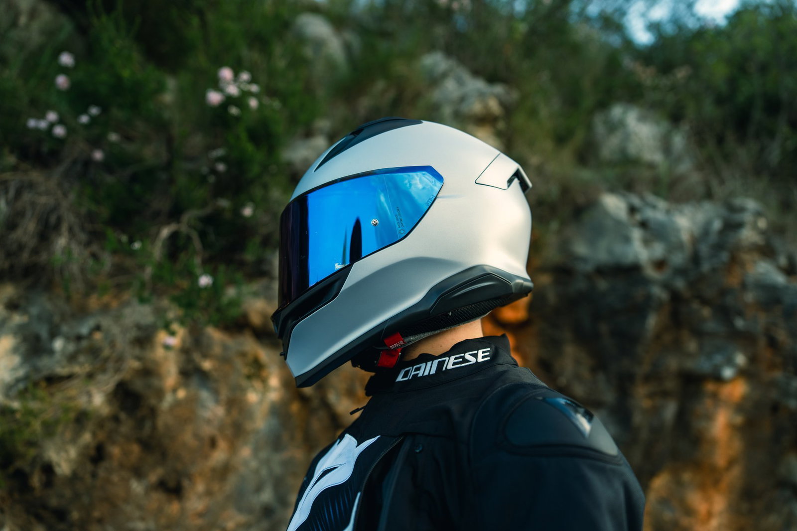 AGV K7 mono silver helmet.