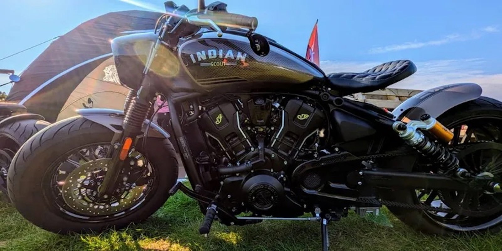 An Indian V-twin motorcycle