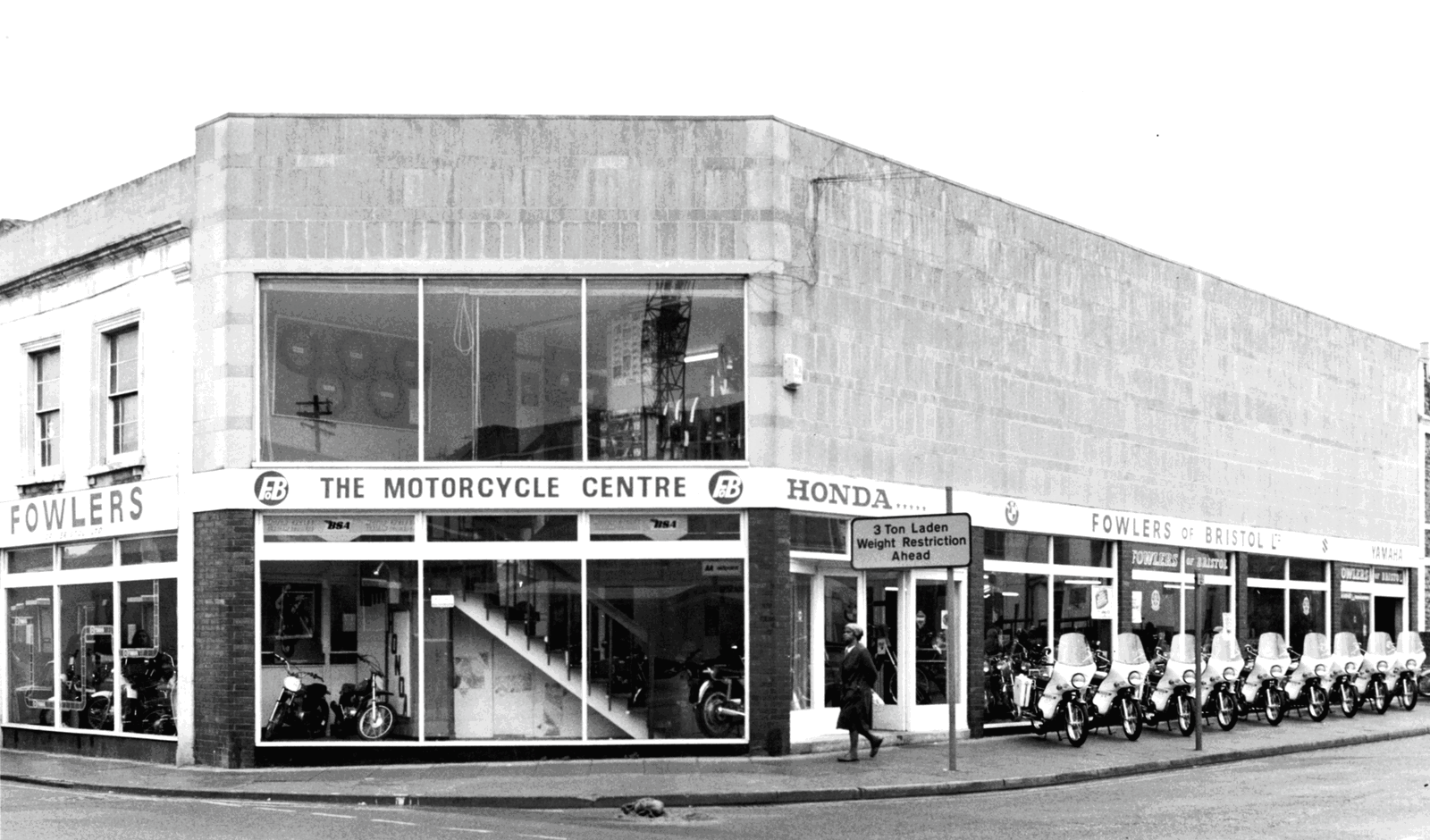 The Fowlers motorcycle dealership in the 1980s