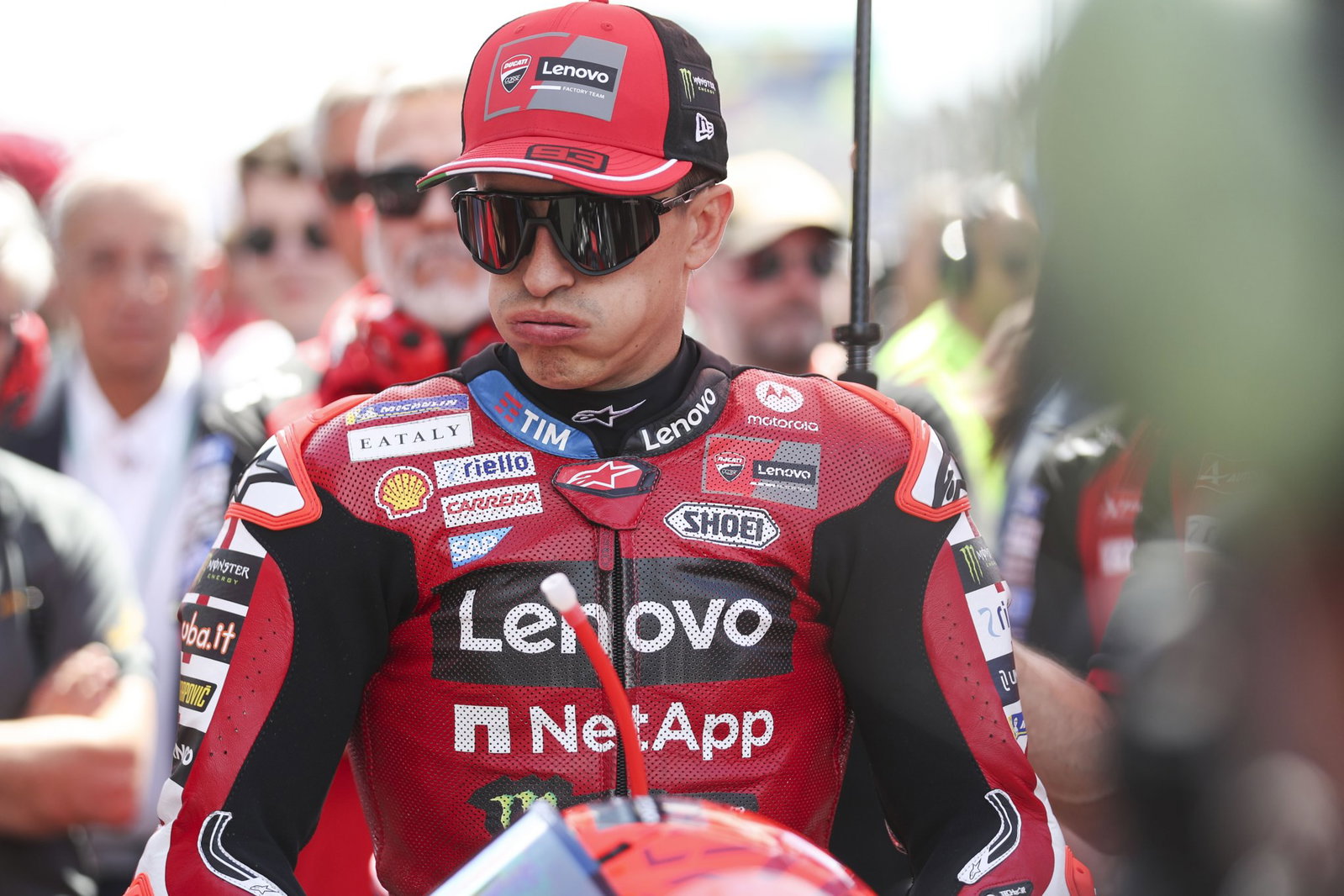 Marc Marquez on the grid in Le Mans. Credit: Gold and Goose.