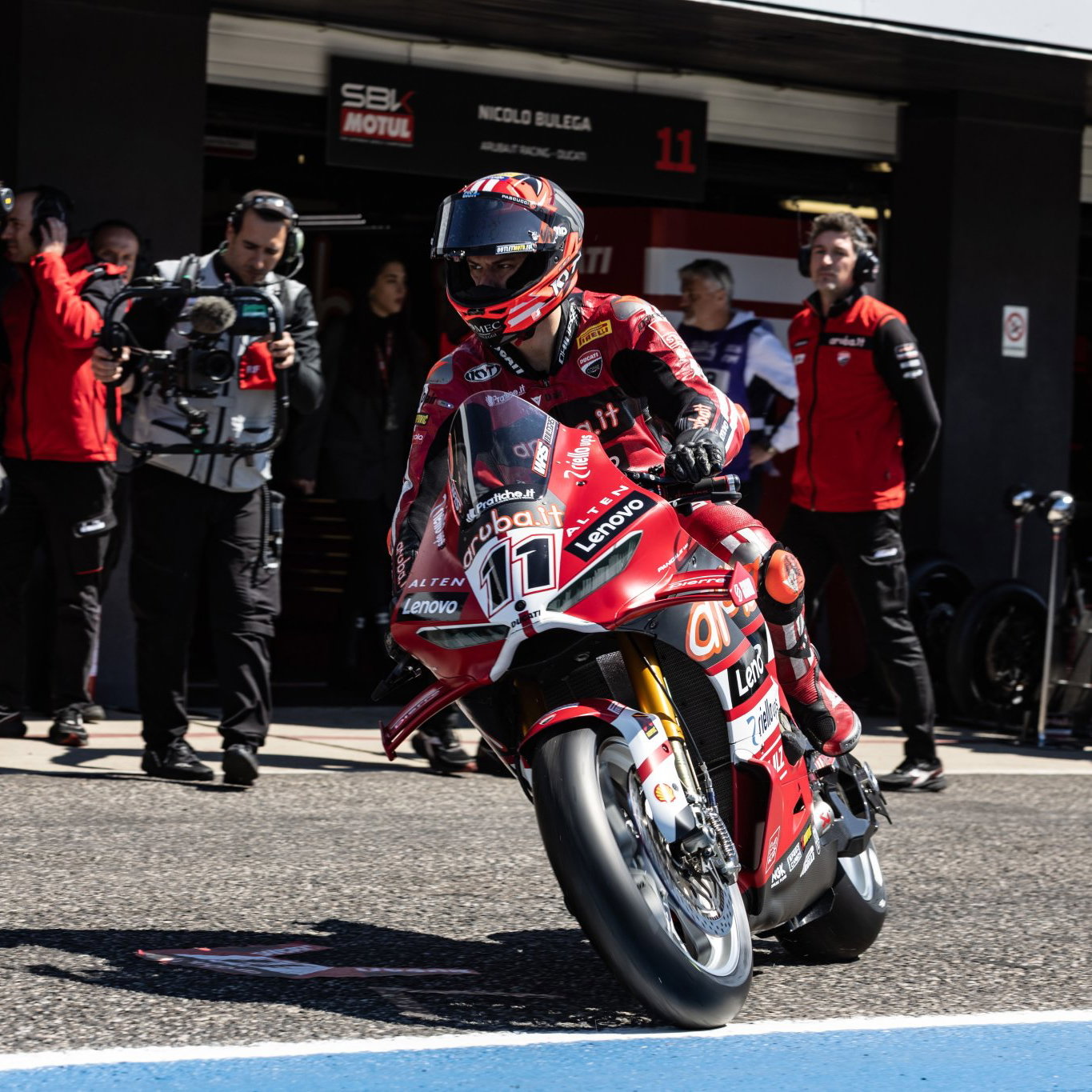 Nicolo Bulega leaving pit lane in Most. Credit: Gold and Goose.