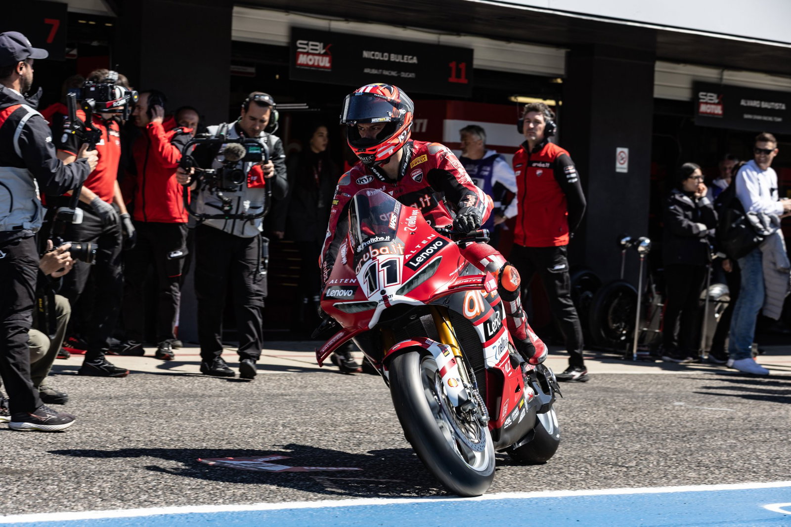 Nicolo Bulega leaving pit lane in Most. Credit: Gold and Goose.