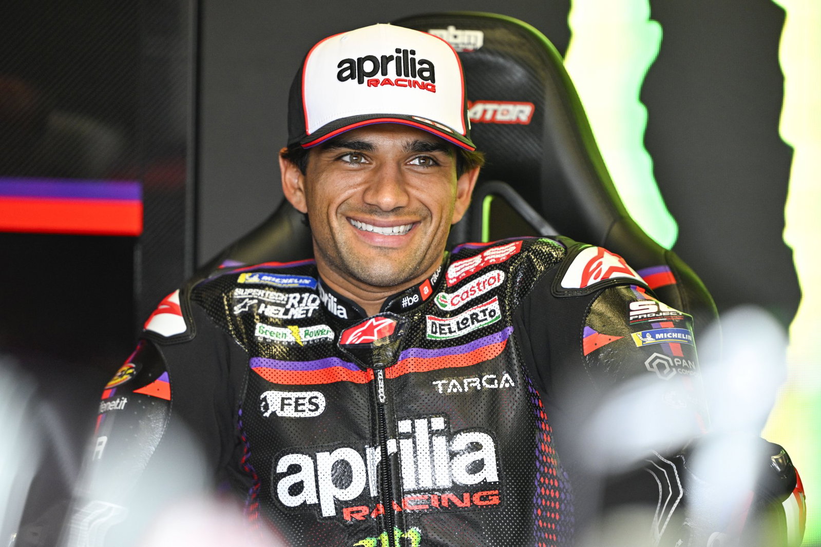 Jorge Martin smiling in his garage. Credit: Gold and Goose.