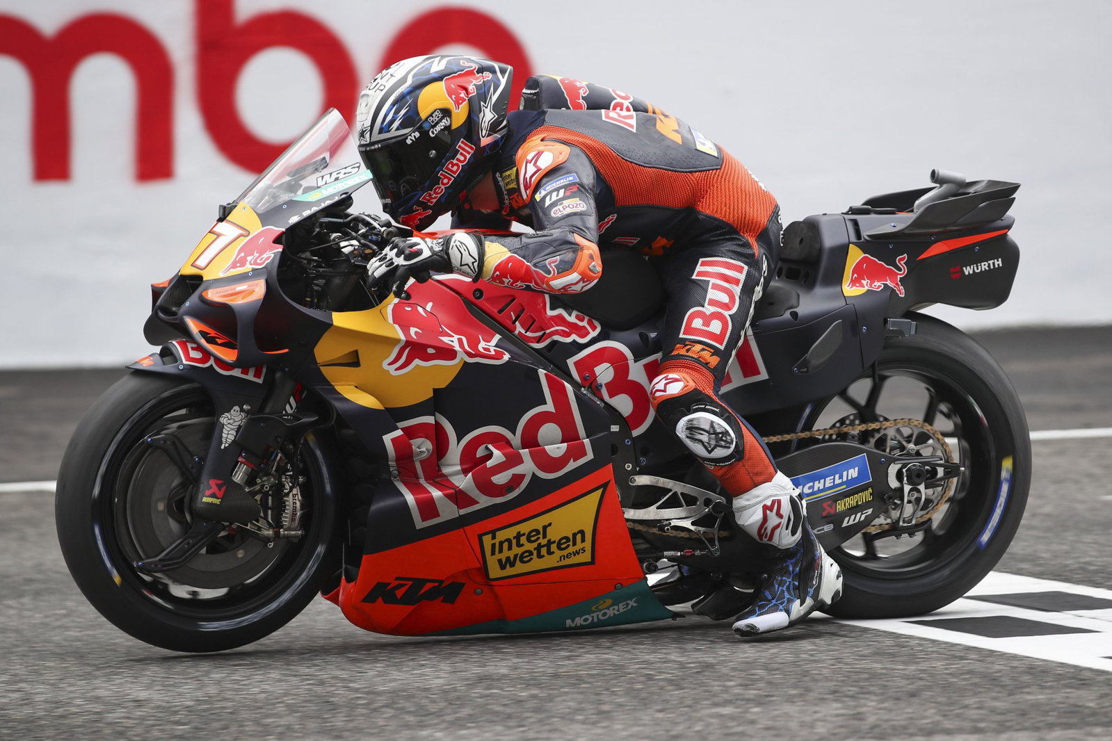 Pedro Acosta riding the KTM RC16 MotoGP bike. Credit: Gold and Goose.