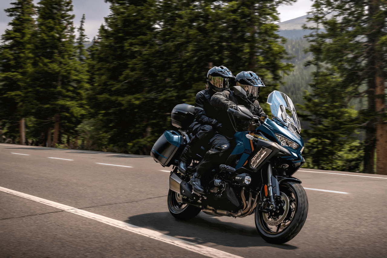 Two people on a Kawasaki Versys 1100SX