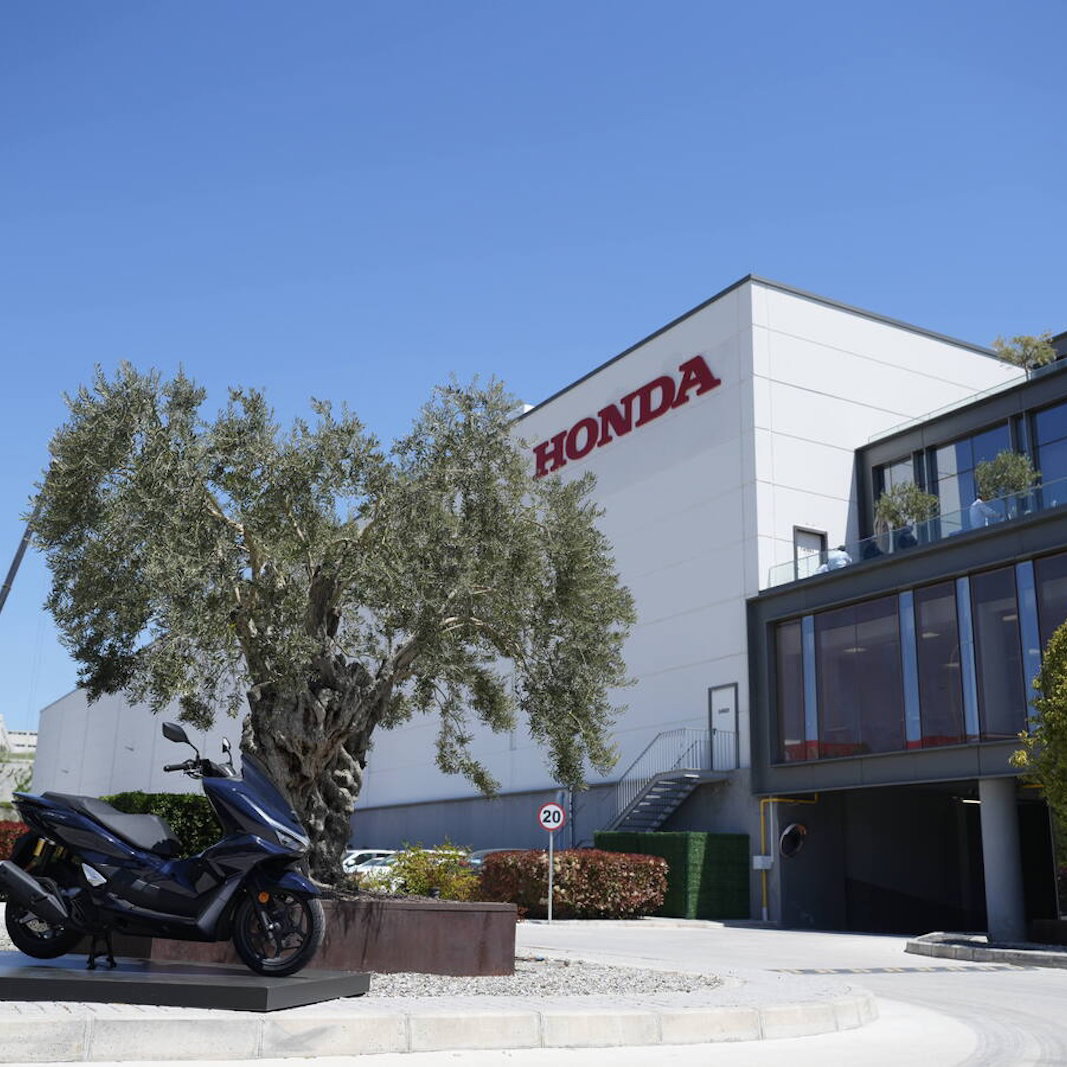 A Honda PCX125 outside Honda's new Turkish factory