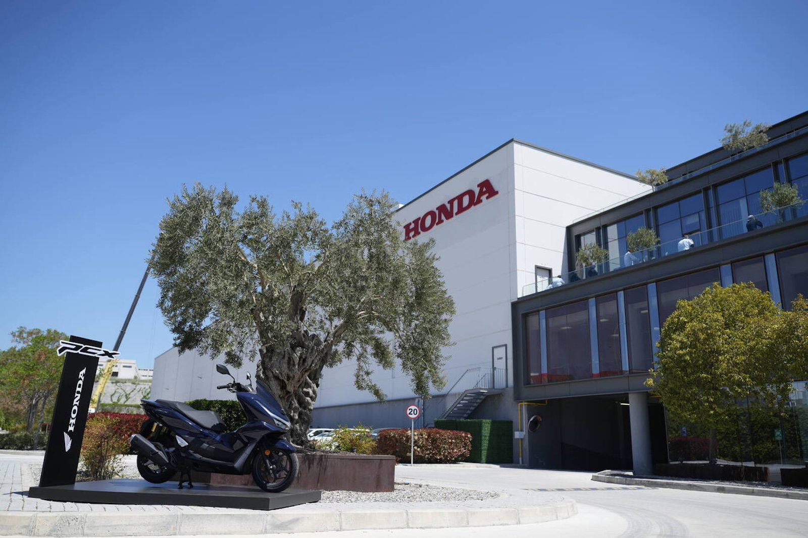 A Honda PCX125 outside Honda's new Turkish factory