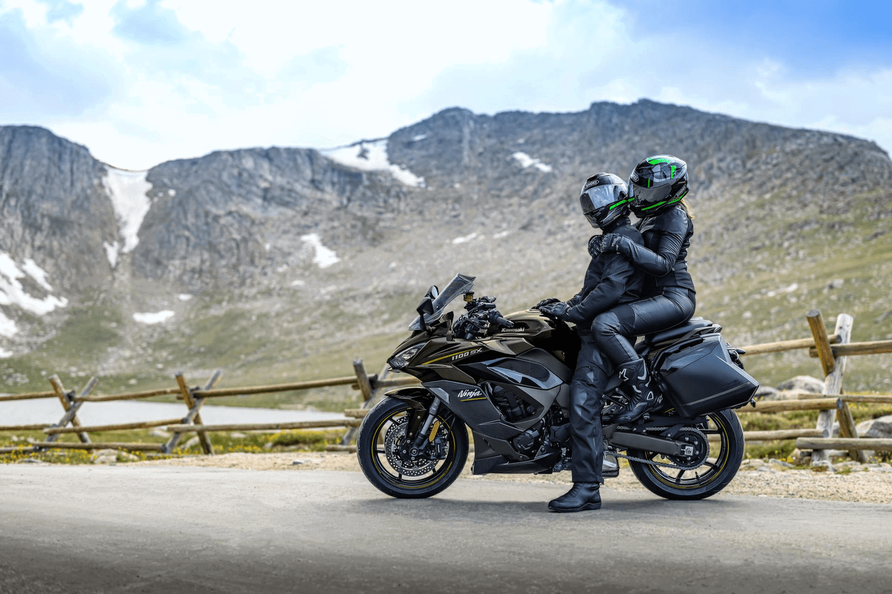 Two people on a Kawasaki Ninja 1100XS