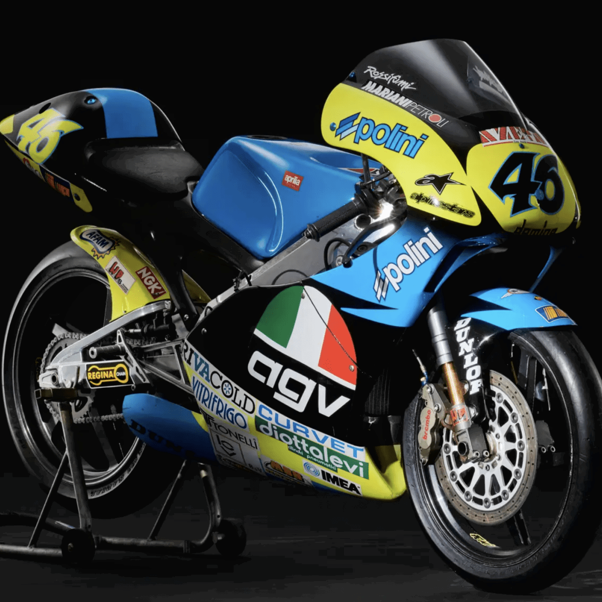 Valentino Rossi’s race-winning MotoGP Aprilia RS125R
