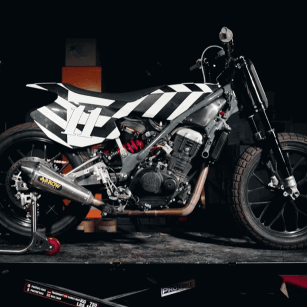 Royal Enfield Sherpa FT Mk2 before making its FIM Flat Track debut.