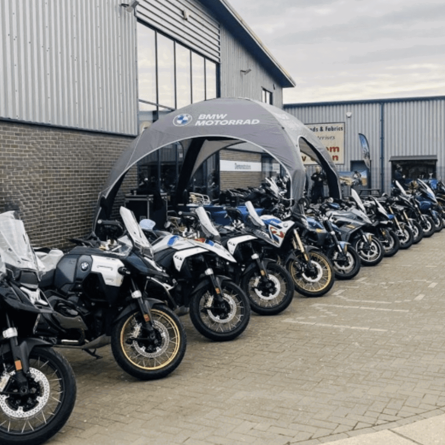 BMW motorcycles parked up. Credit: BMW Motorrad UK.