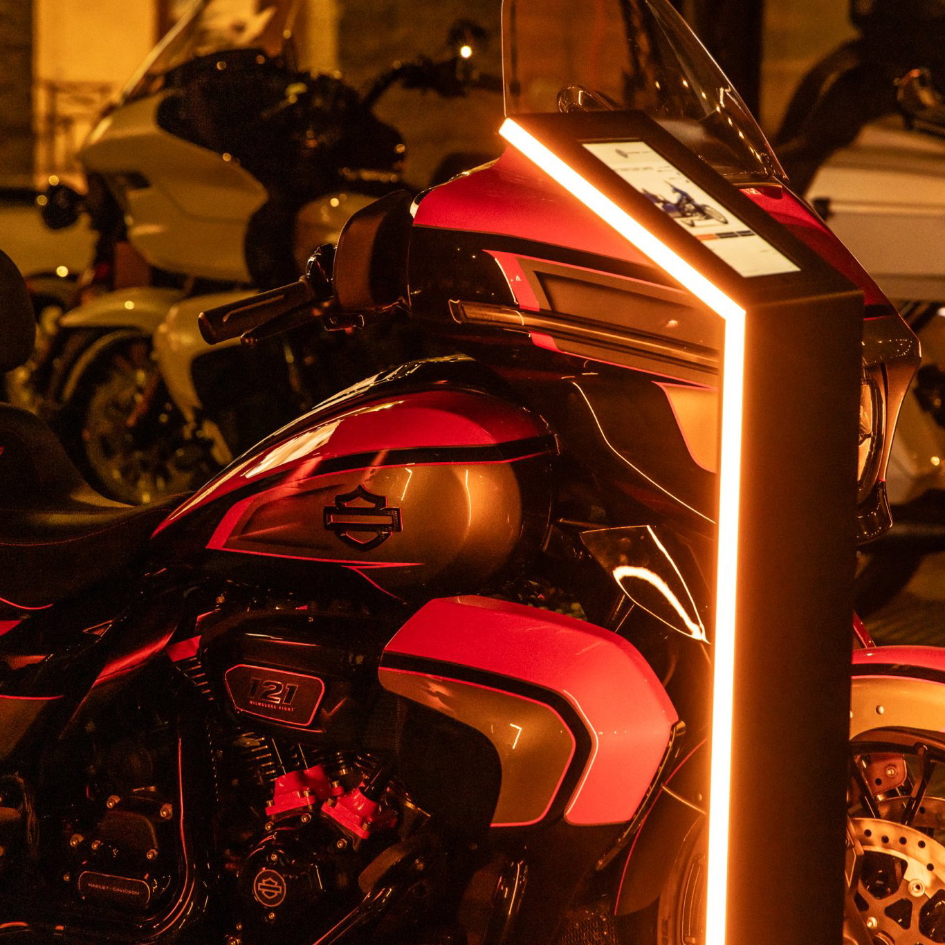 Harley-Davidson motorcycle showcased at the inaugural European Spring Rally. 