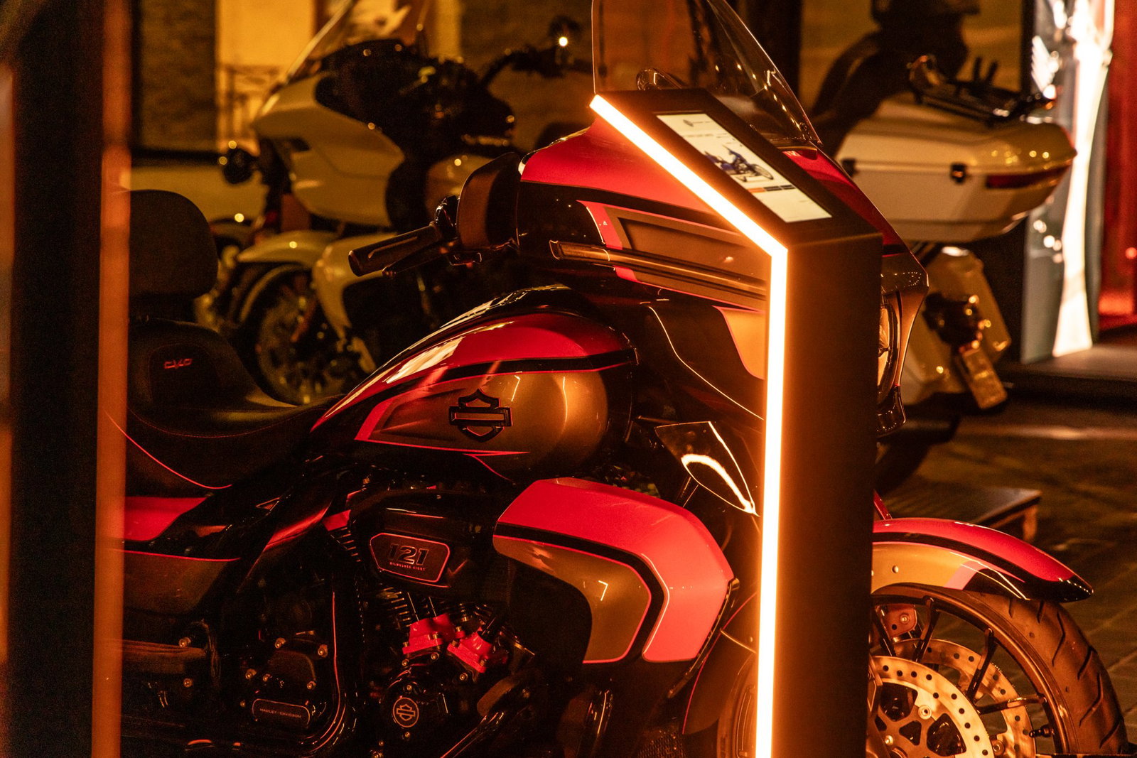 Harley-Davidson motorcycle showcased at the inaugural European Spring Rally.