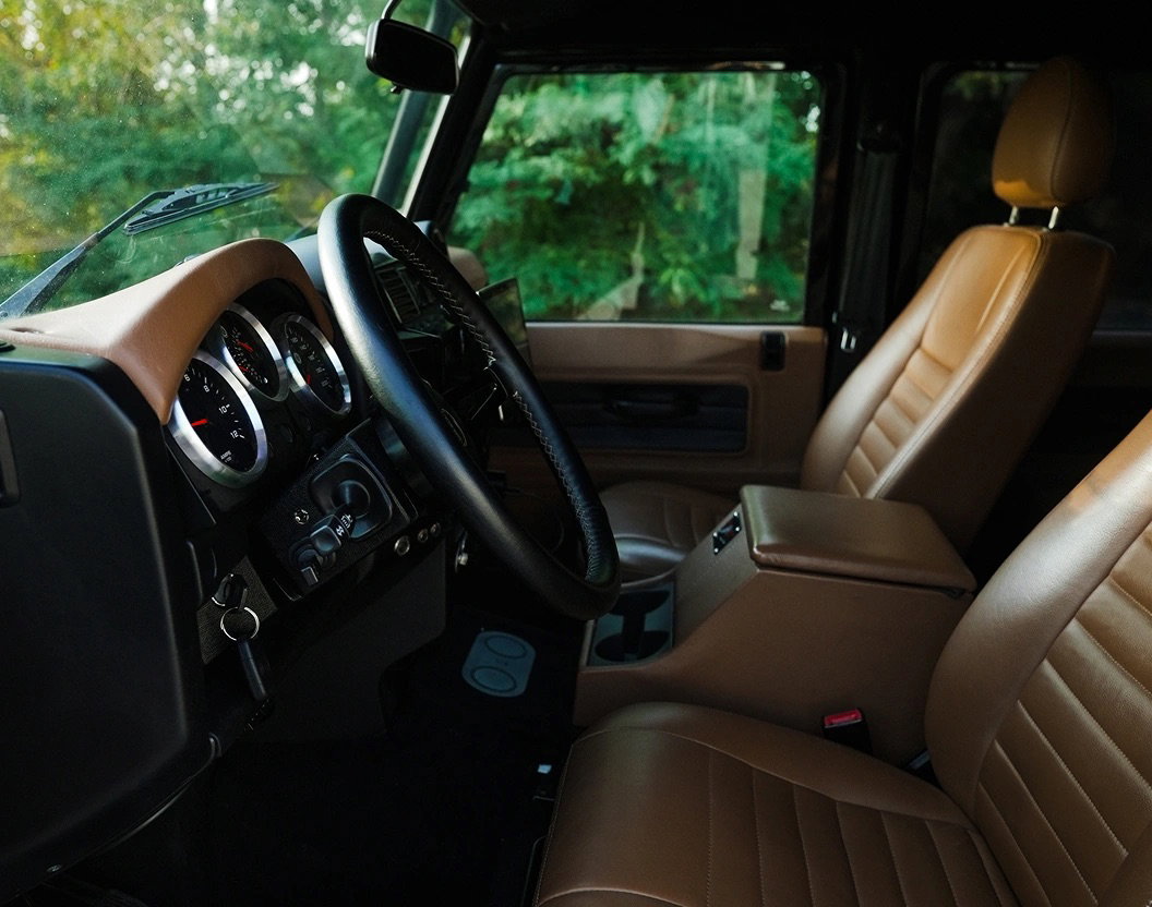 The interior of a Land Rover Defender