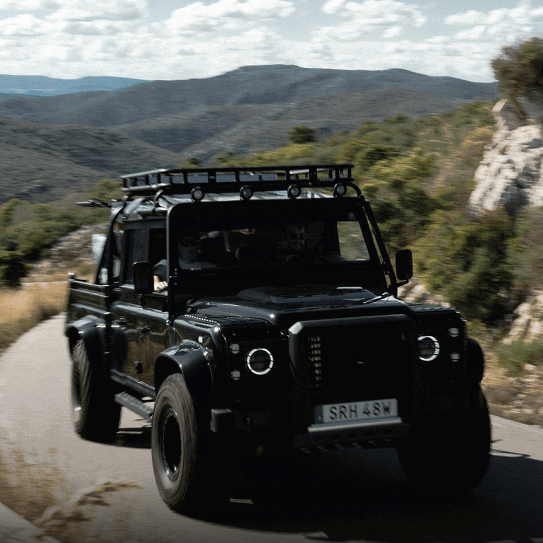 Stark Future is auctioning off a full EV Land Rover Defender