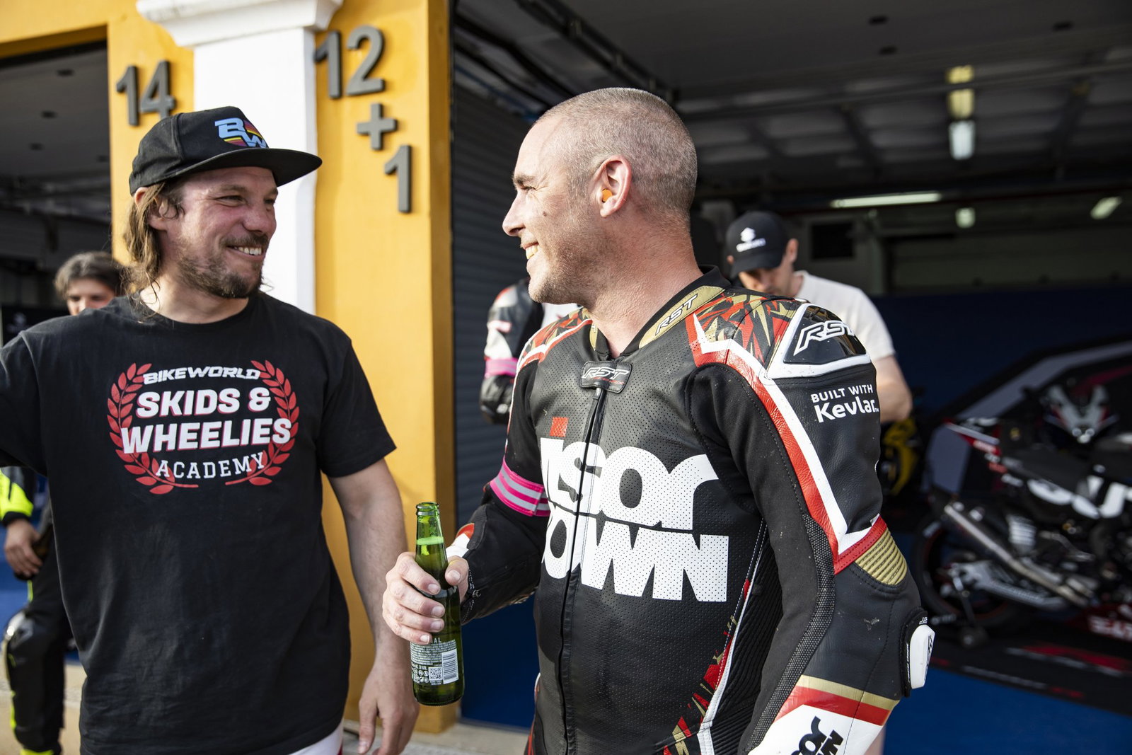 Two riders following a track day