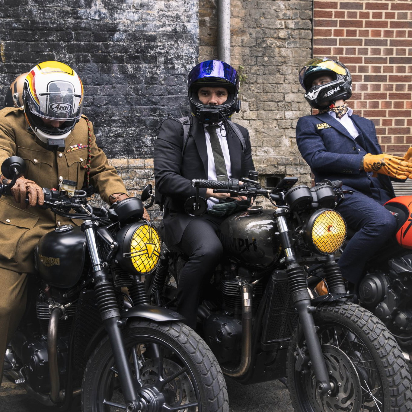 Triumph motorcycles and riders at the 2026 Distinguished Gentleman's Ride.