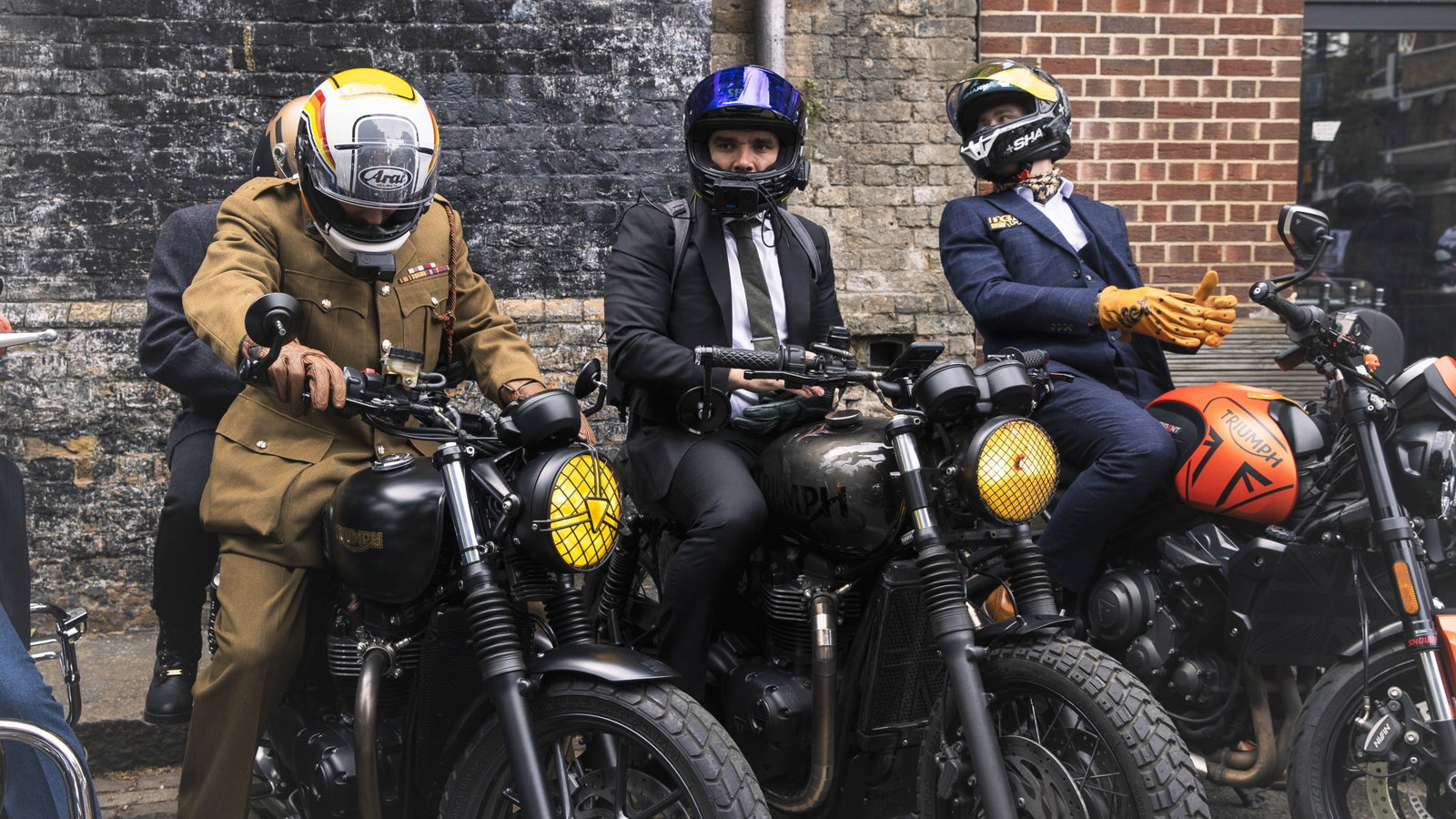 Triumph motorcycles and riders at the 2026 Distinguished Gentleman's Ride.