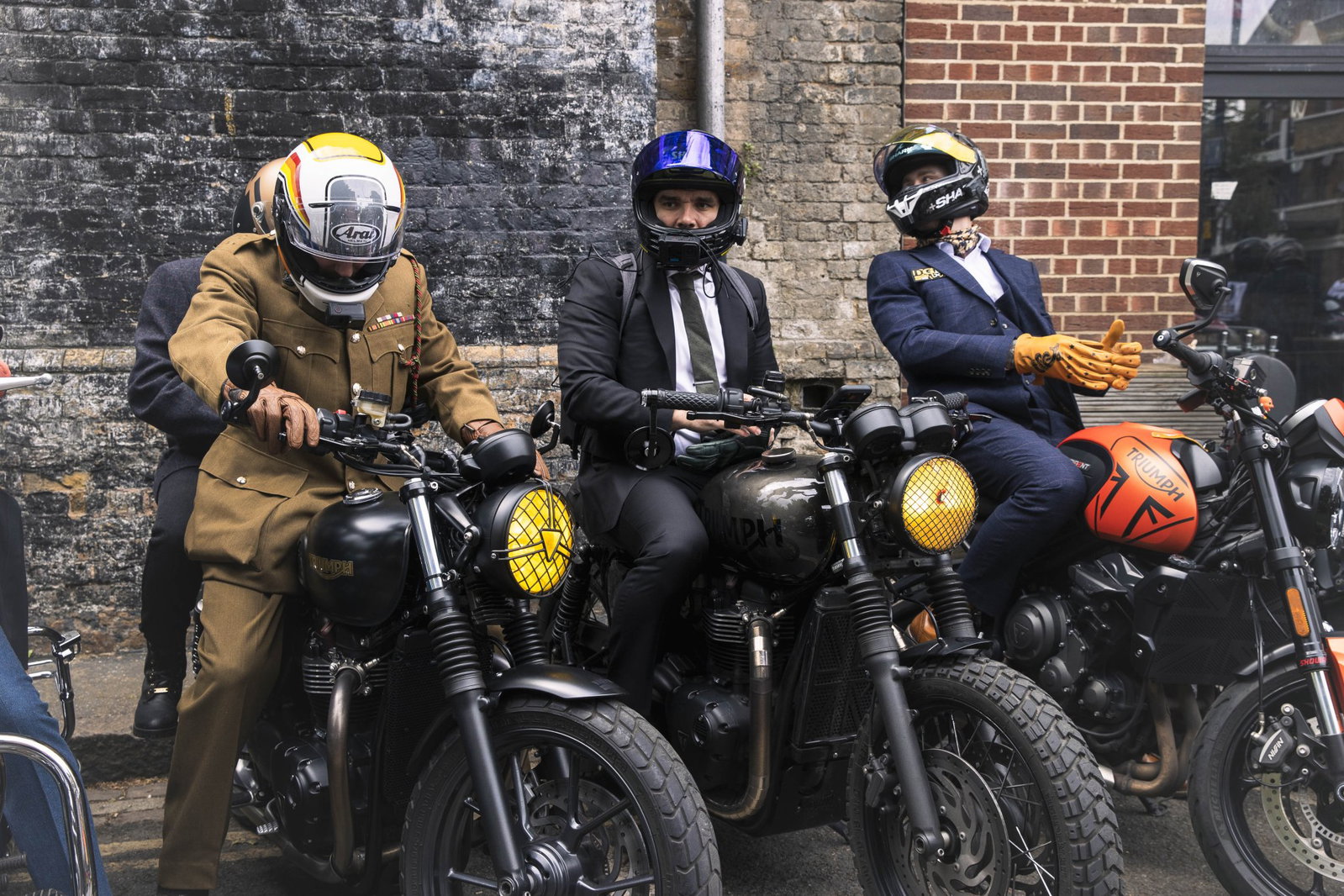 Triumph motorcycles and riders at the 2026 Distinguished Gentleman's Ride.