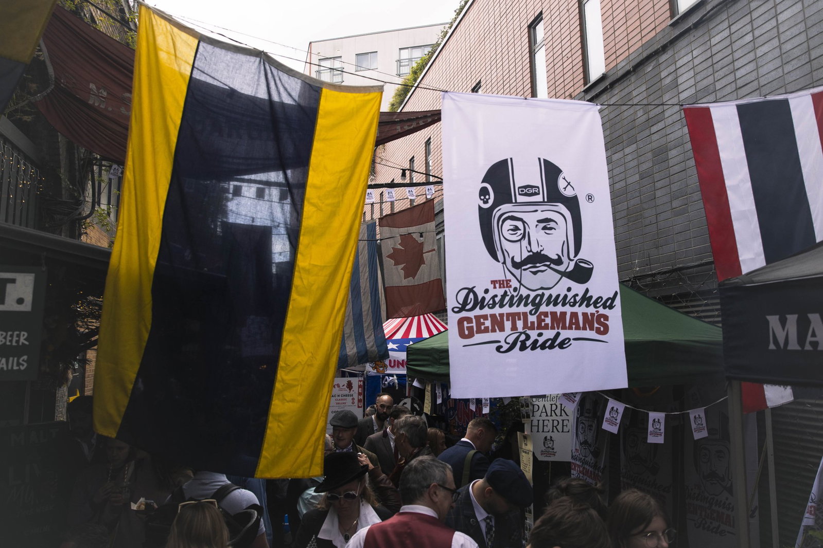 A Distinguished Gentleman's Ride banner at the 2026 event.