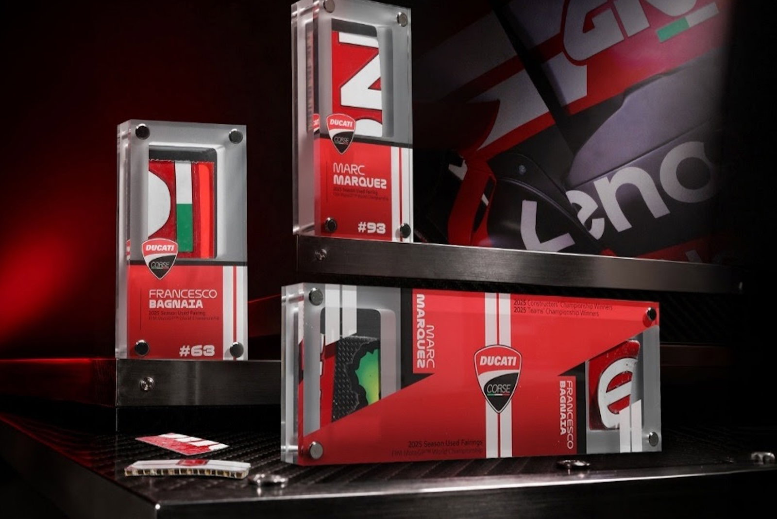 Some of the officially licensed Ducati MotoGP memorabilia 