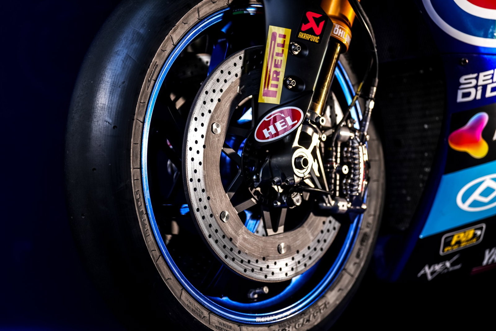 Brembo brakes on a Yamaha WorldSBK machine.