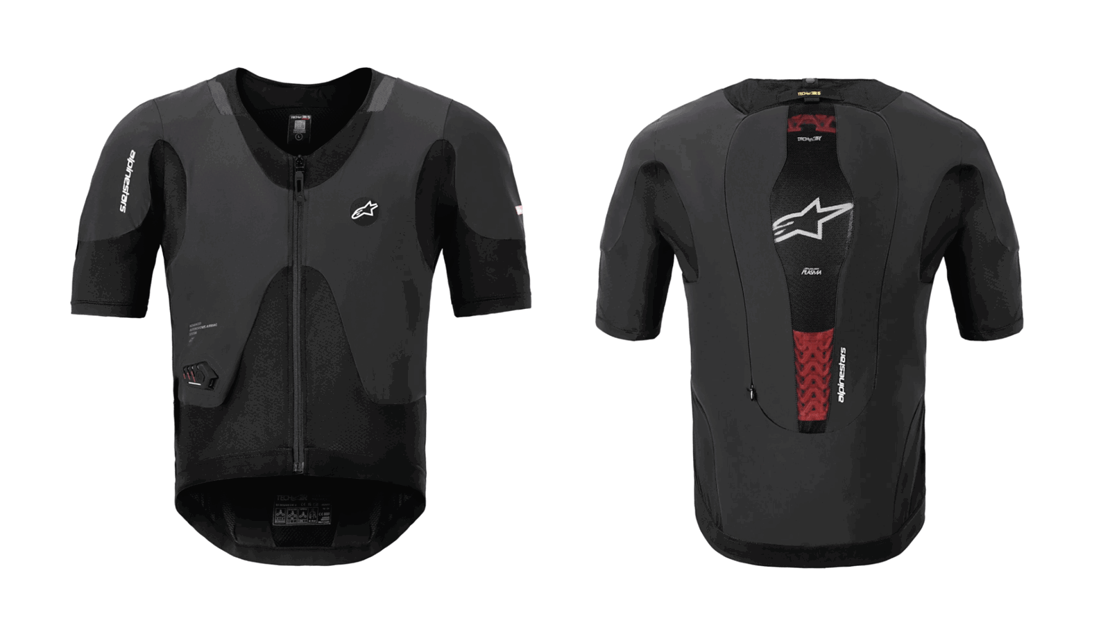 The front and back of the Alpinestars Tech-Air 5 Plasma