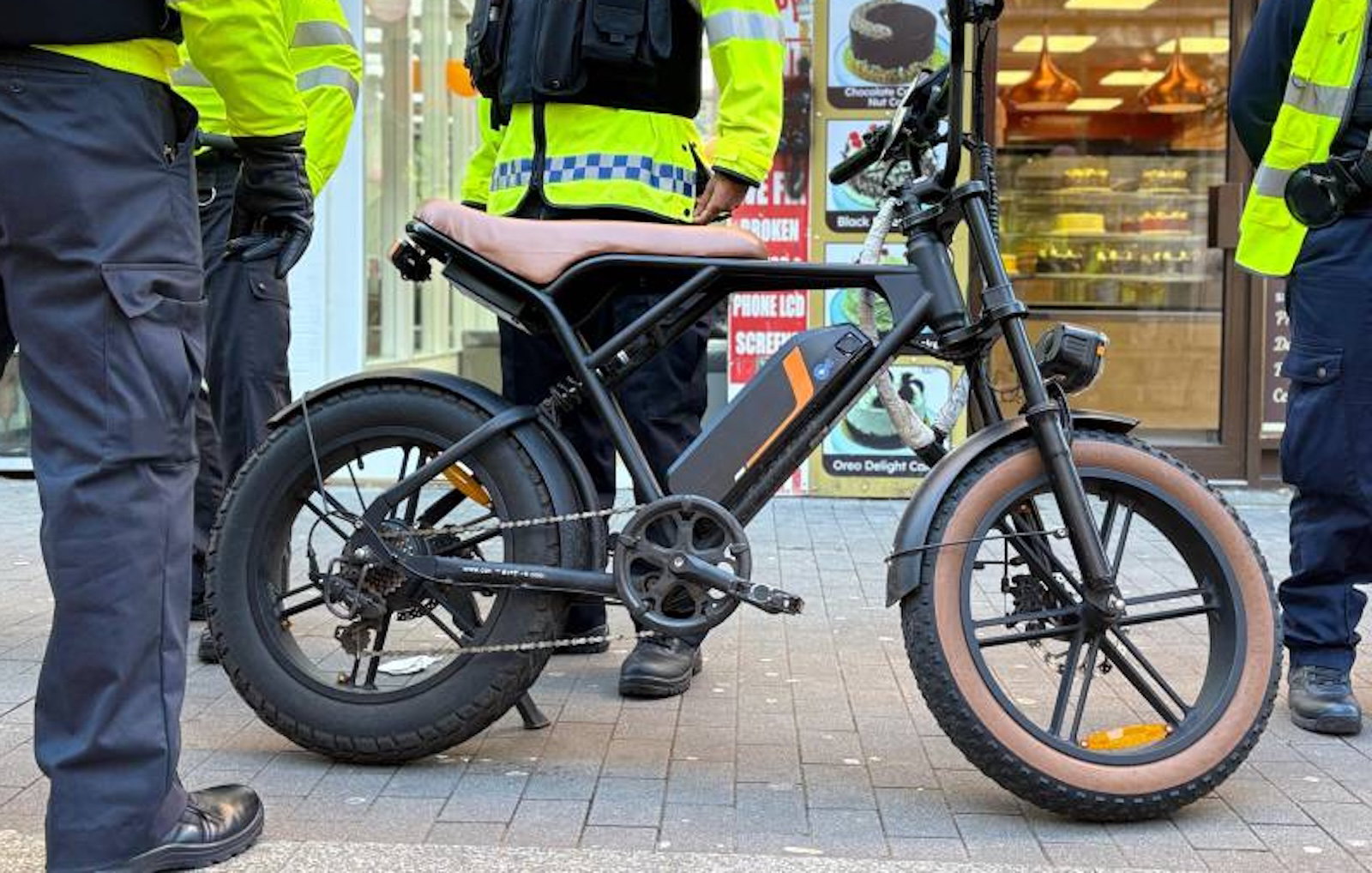 A illegal e-bike being seized