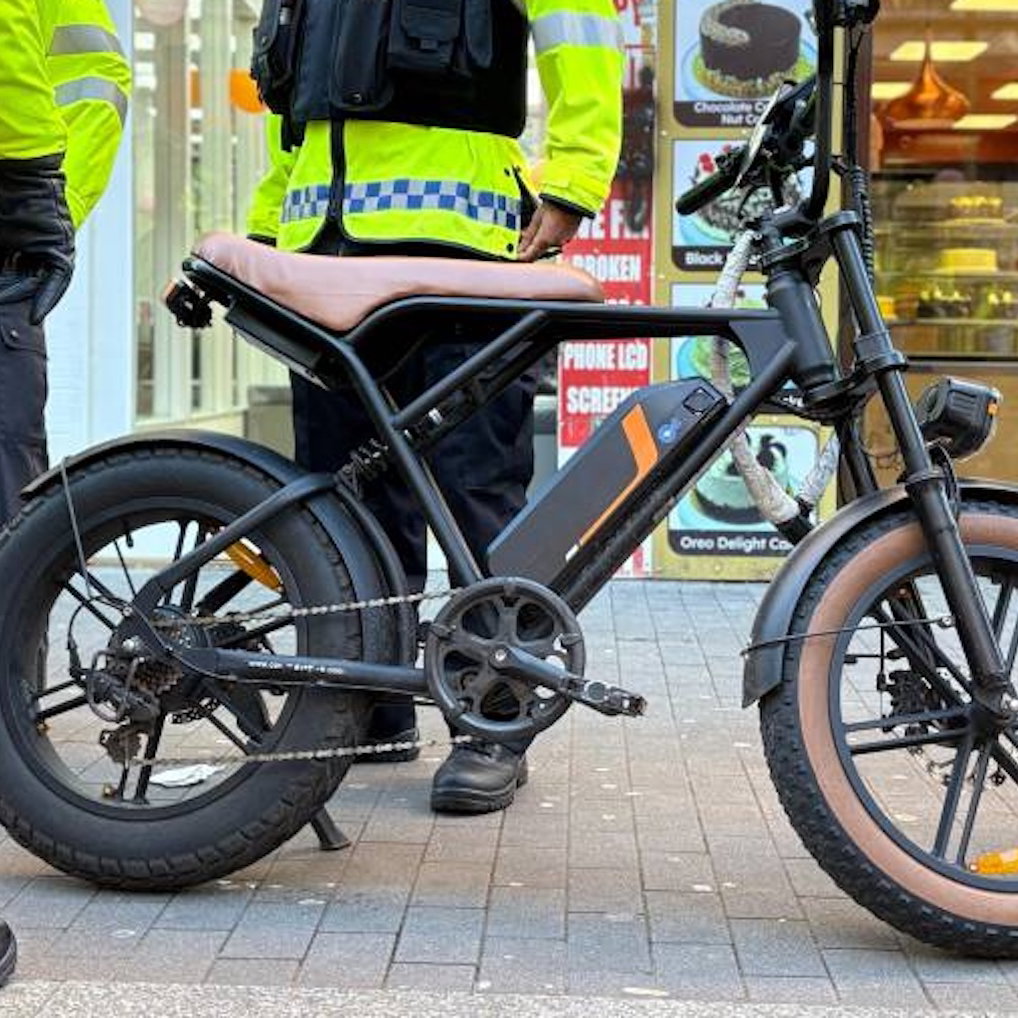 A illegal e-bike being seized
