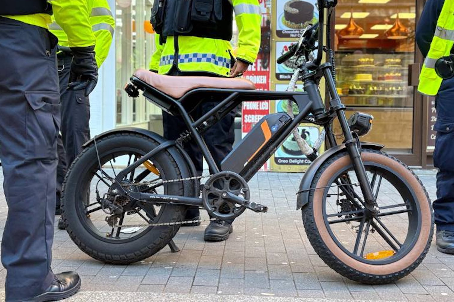 A illegal e-bike being seized