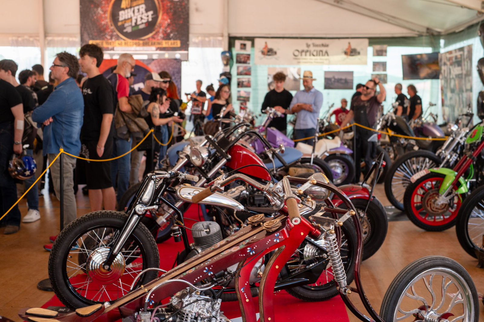 Custom built motorcycles at the 2026 Bike Fest International show.