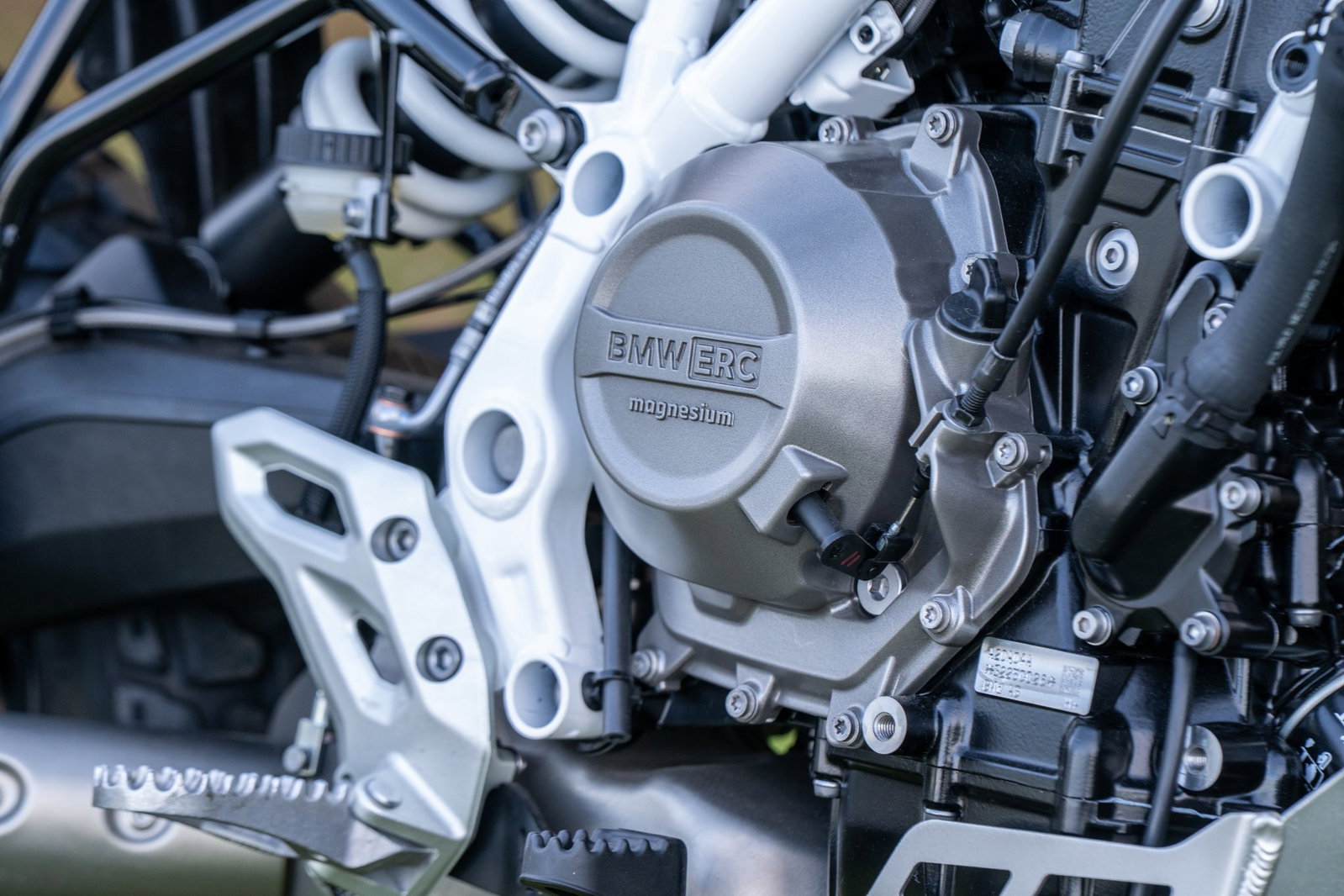 The engine of the BMW F450 GS