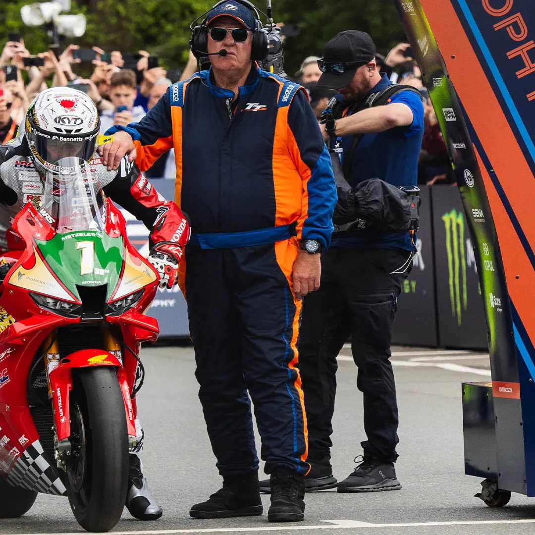 John McGuinness at the TT start line. Credit: Isle of Man TT.