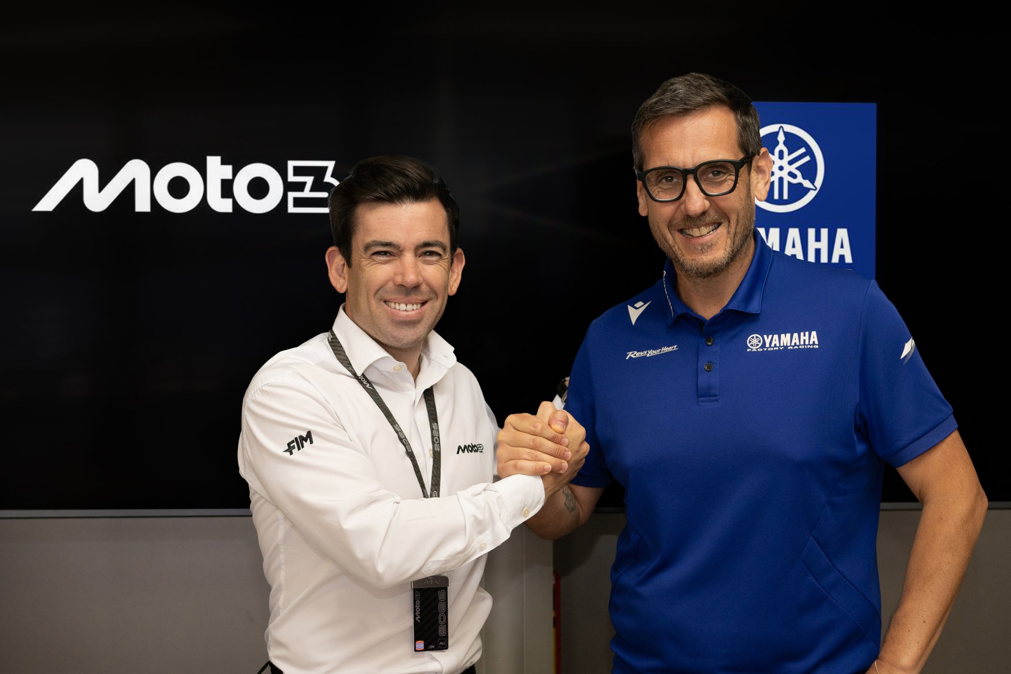 Carlos Ezpeleta and Yamaha Motor Racing Managing Director, Paolo Pavesio.
