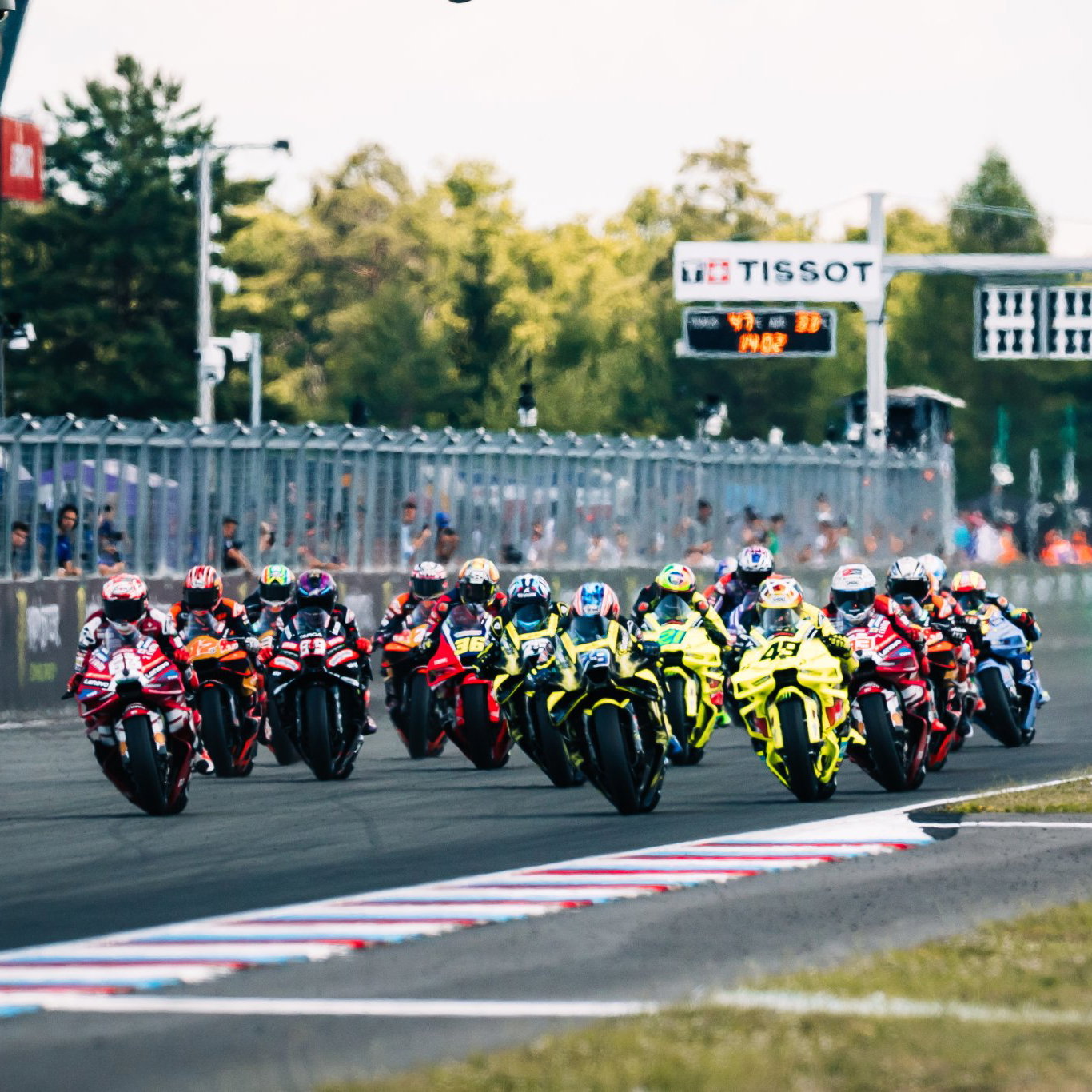 Start of a MotoGP race in Brno. 