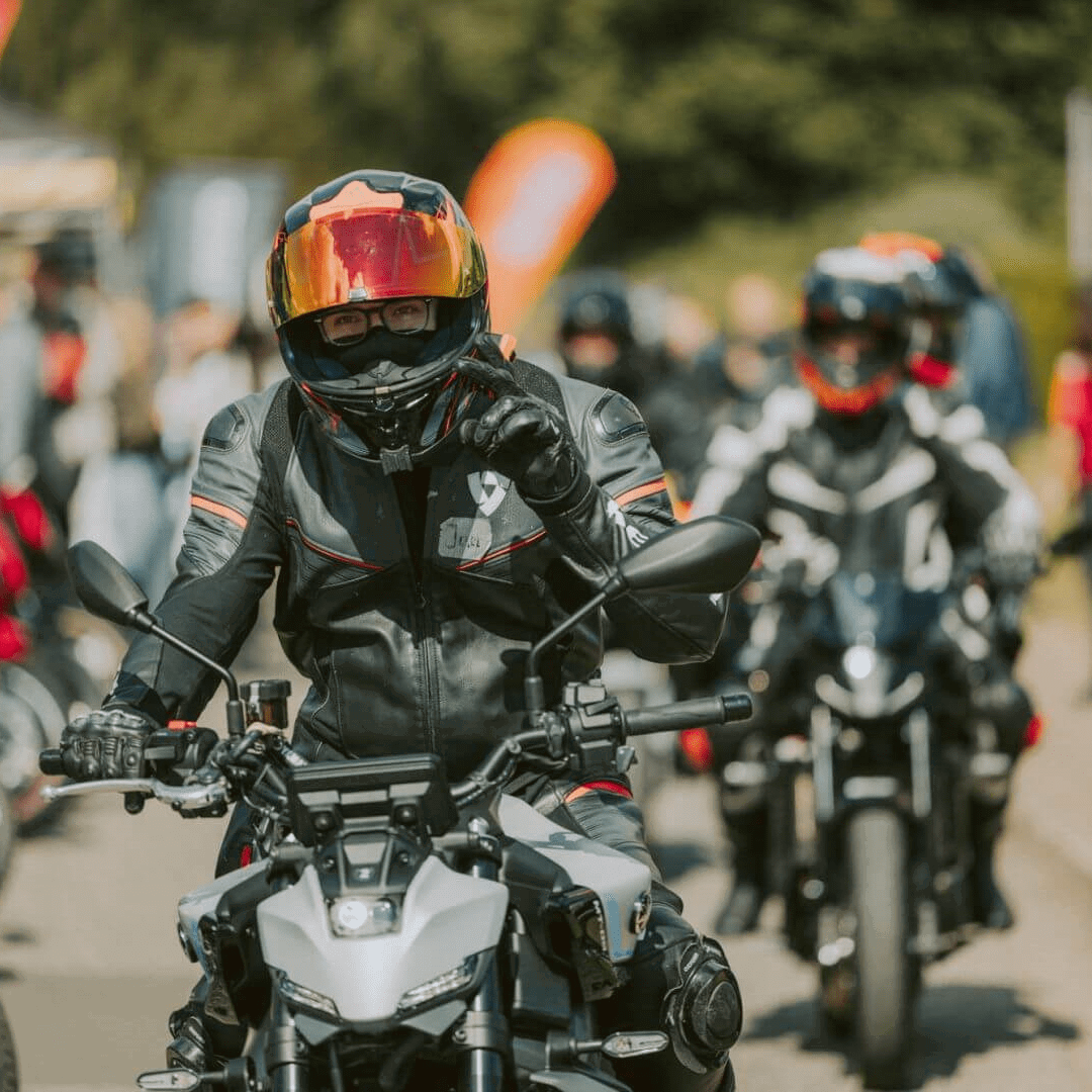 Motorcyclists at the SW-Motech Open House event.
