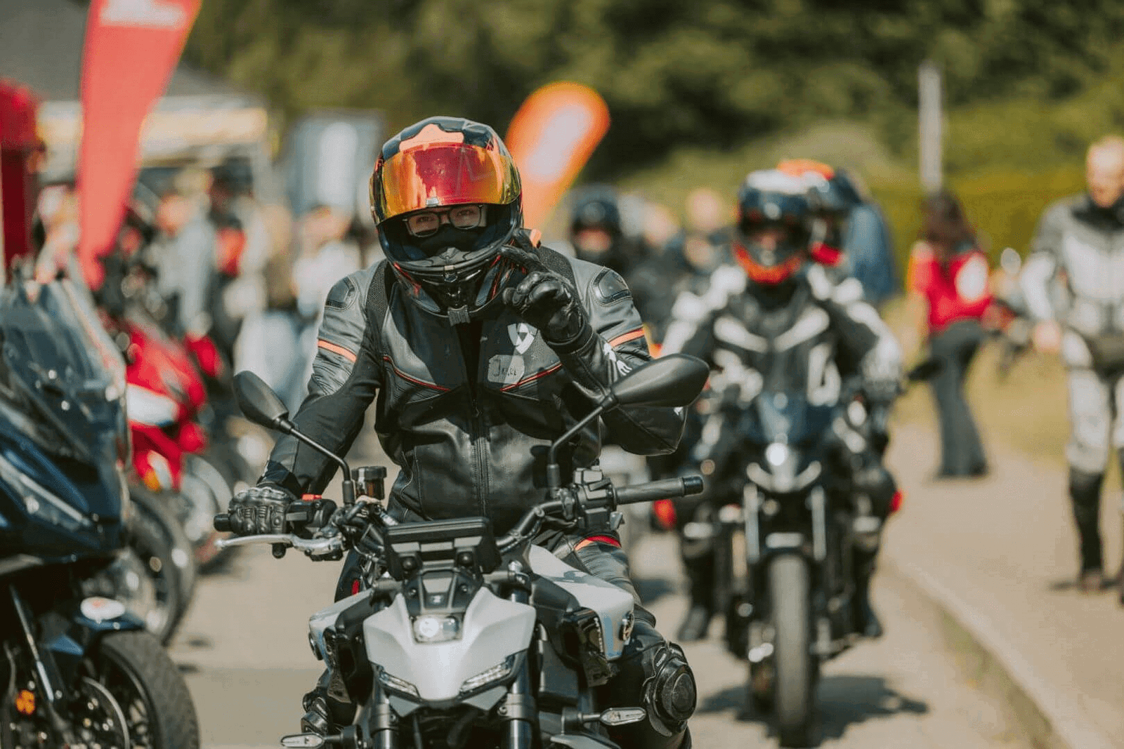 Motorcyclists at the SW-Motech Open House event.