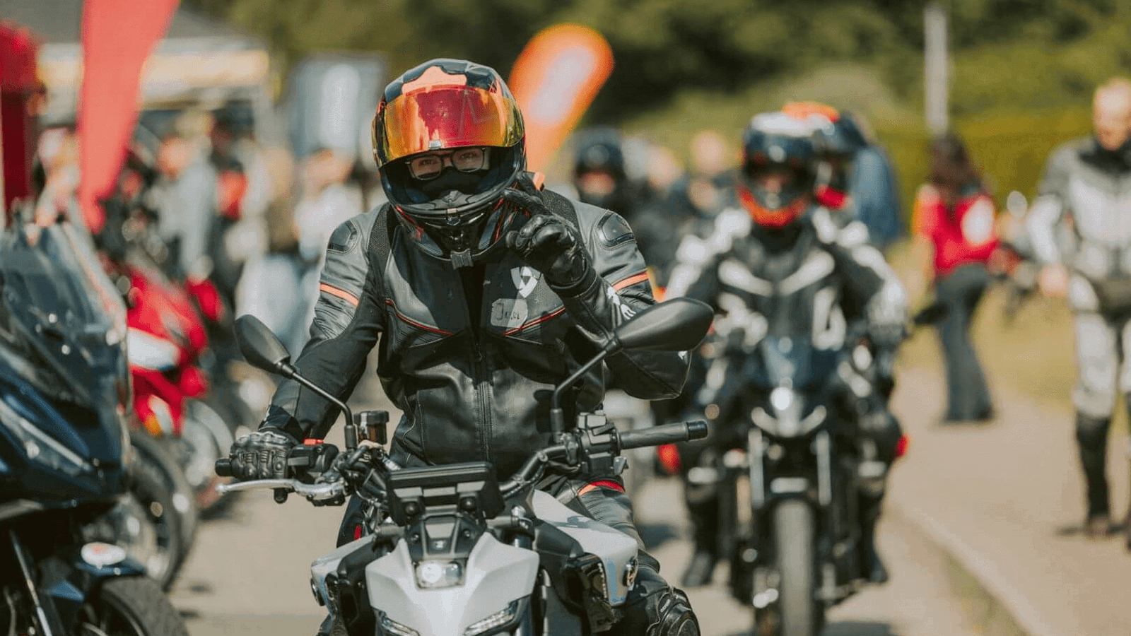 Motorcyclists at the SW-Motech Open House event.