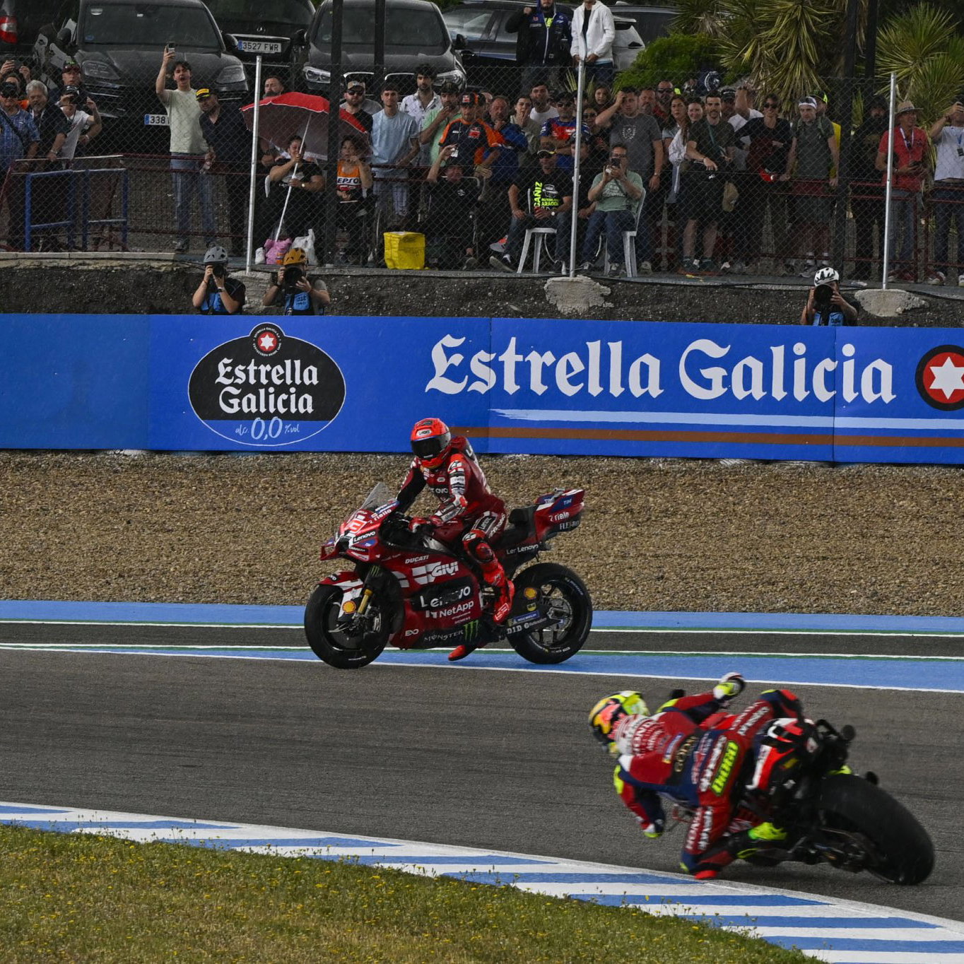 Marc Marquez waiting to cross the track at Jerez. Credit: Gold and Goose.