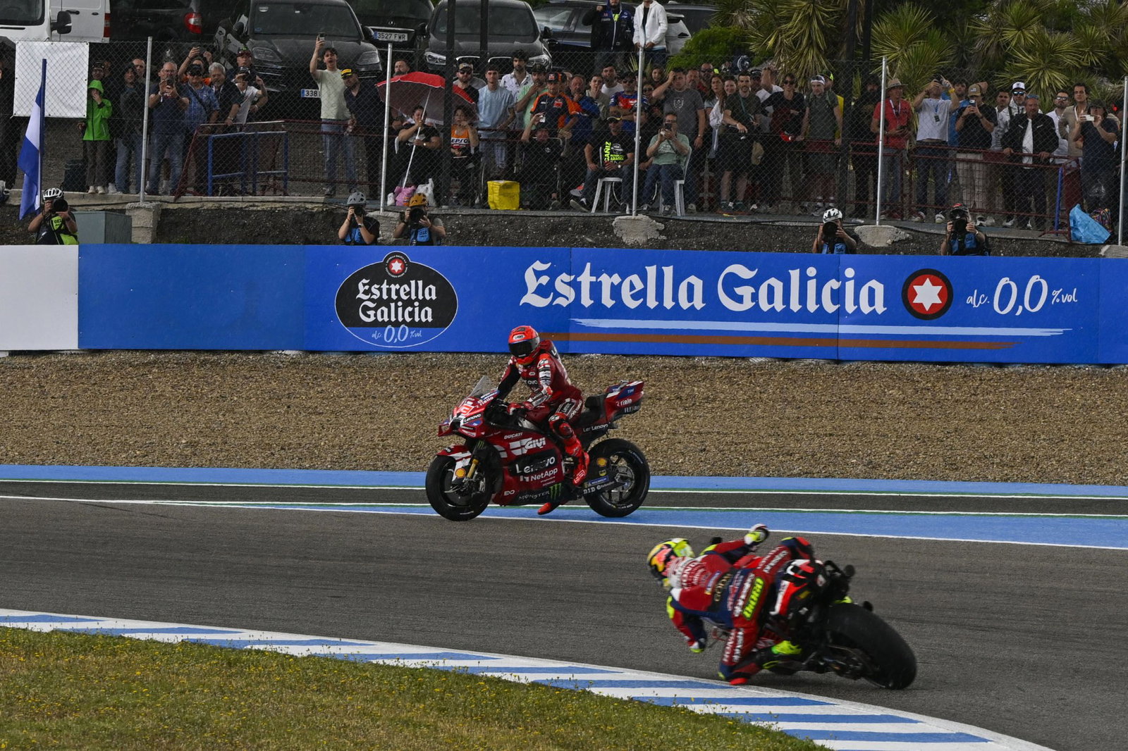 Marc Marquez waiting to cross the track at Jerez. Credit: Gold and Goose.