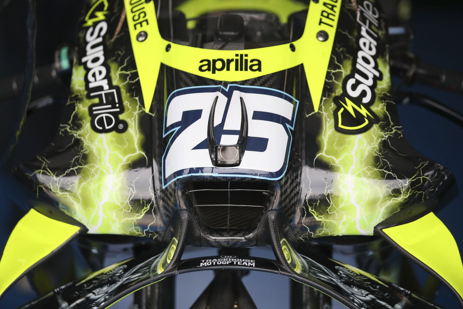 Front of Raul Fernandez' Trackhouse Racing Aprilia. Credit: Gold and Goose.